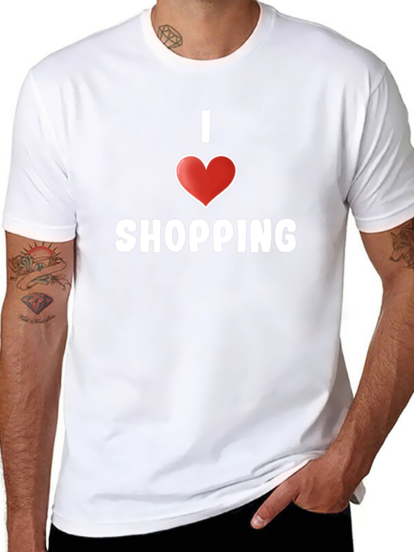 I Love Shopping Black T-Shirt