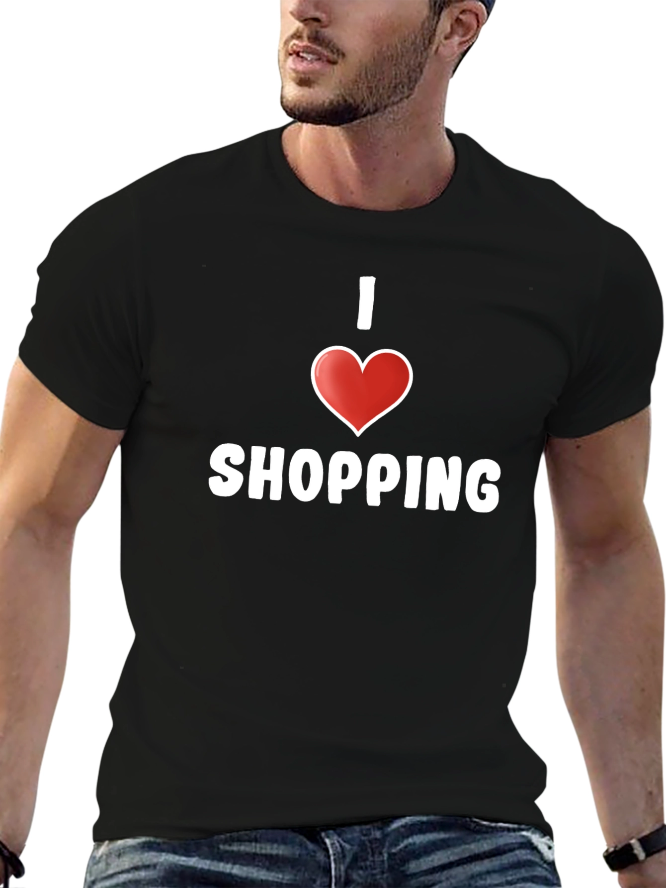 I Love Shopping Black T-Shirt