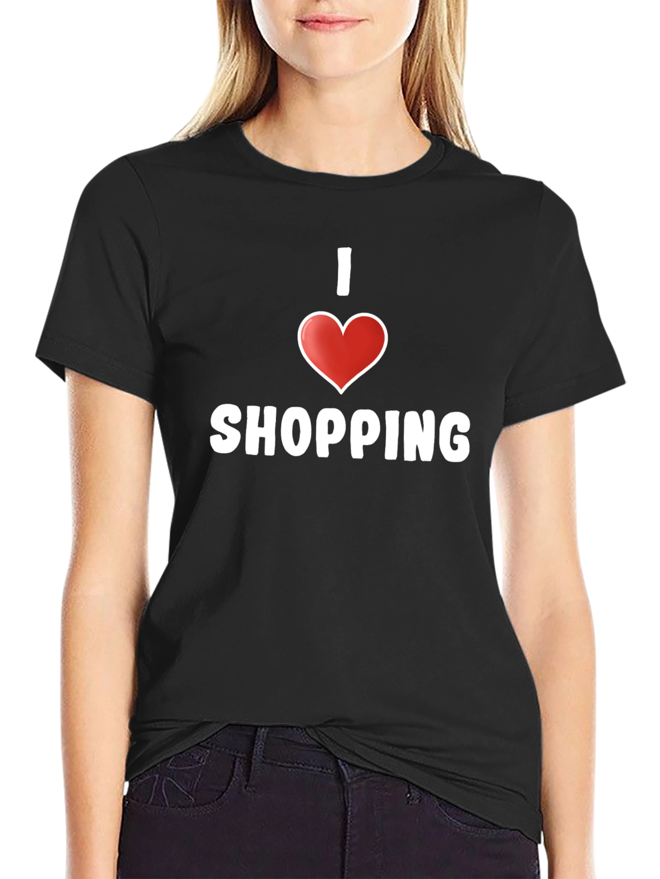 I Love Shopping Black T-Shirt
