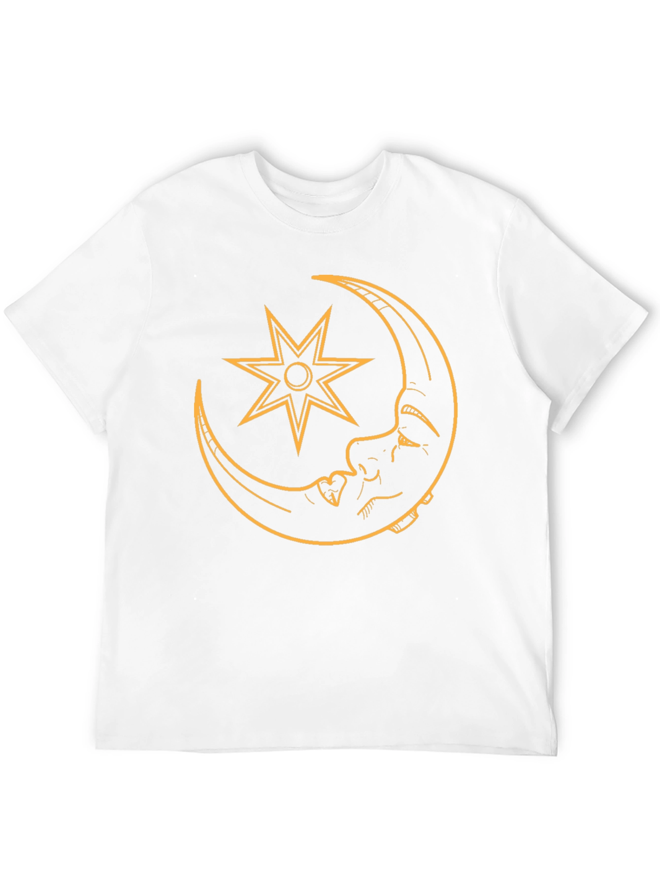 Moon and Star Graphic Tee - Black Casual T-Shirt
