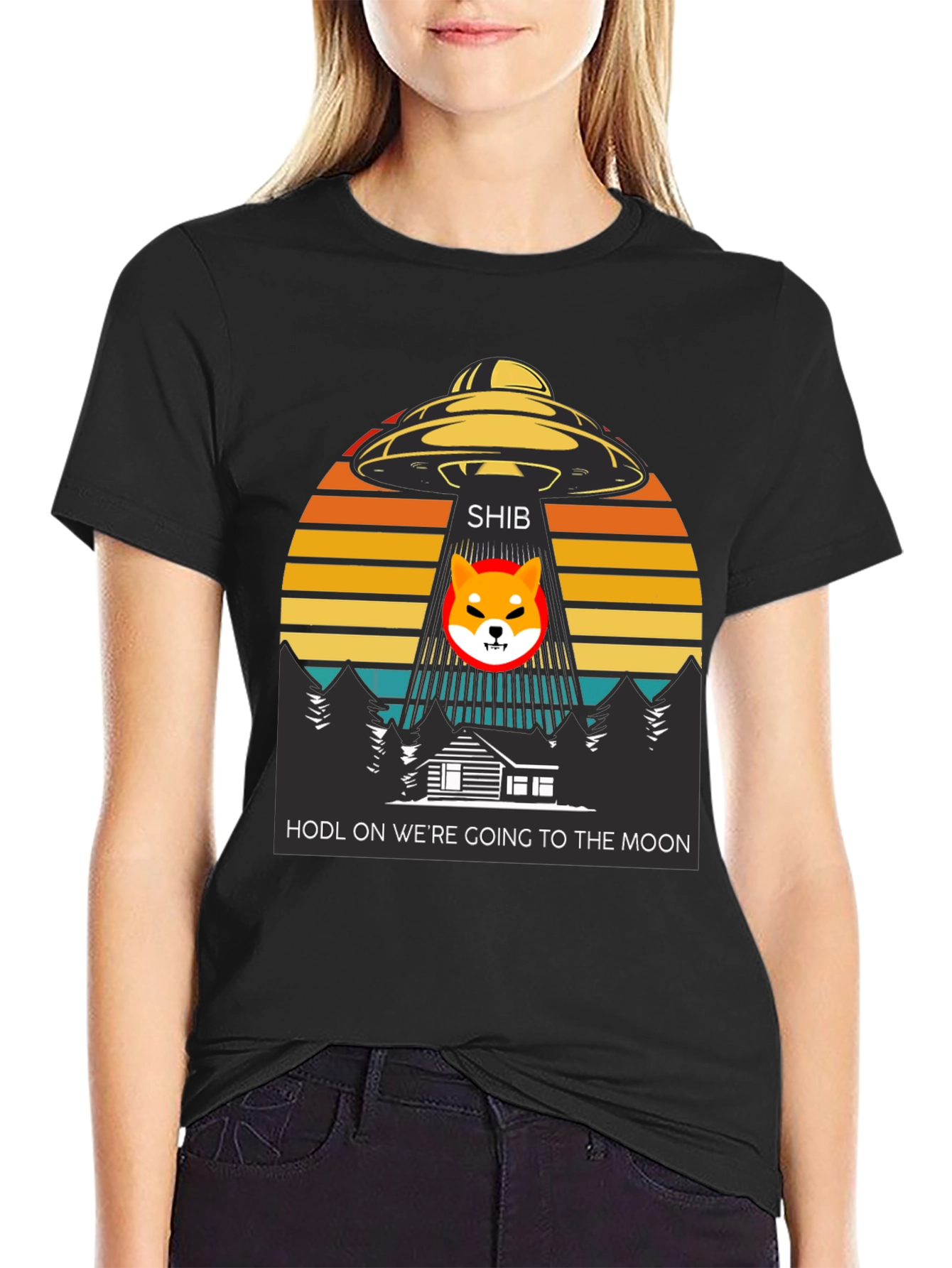 Shiba Inu UFO T-Shirt - HODL to the Moon!