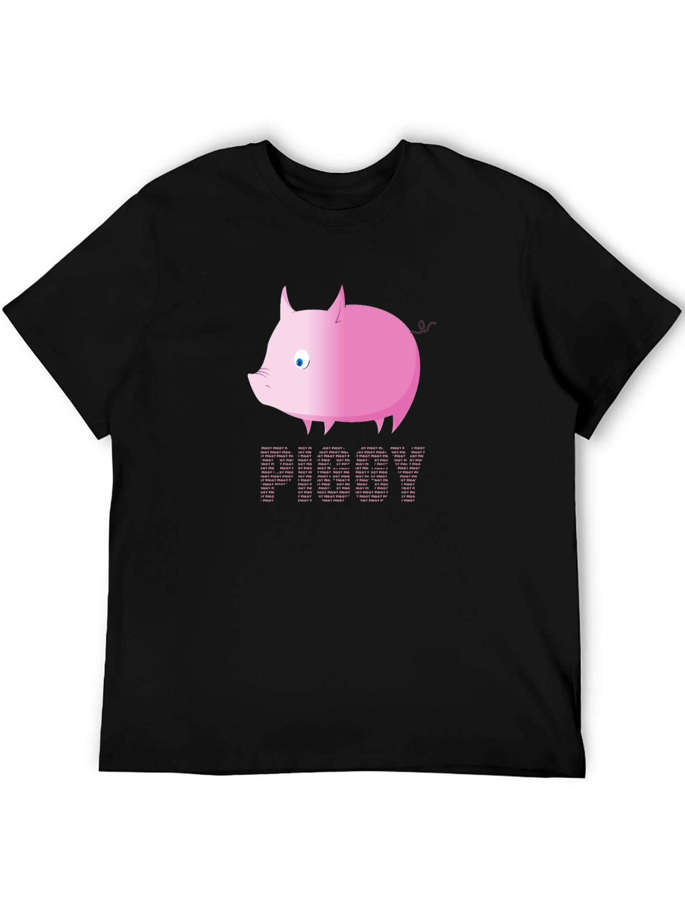 Pink Pig Text T-Shirt - Fun Graphic Tee