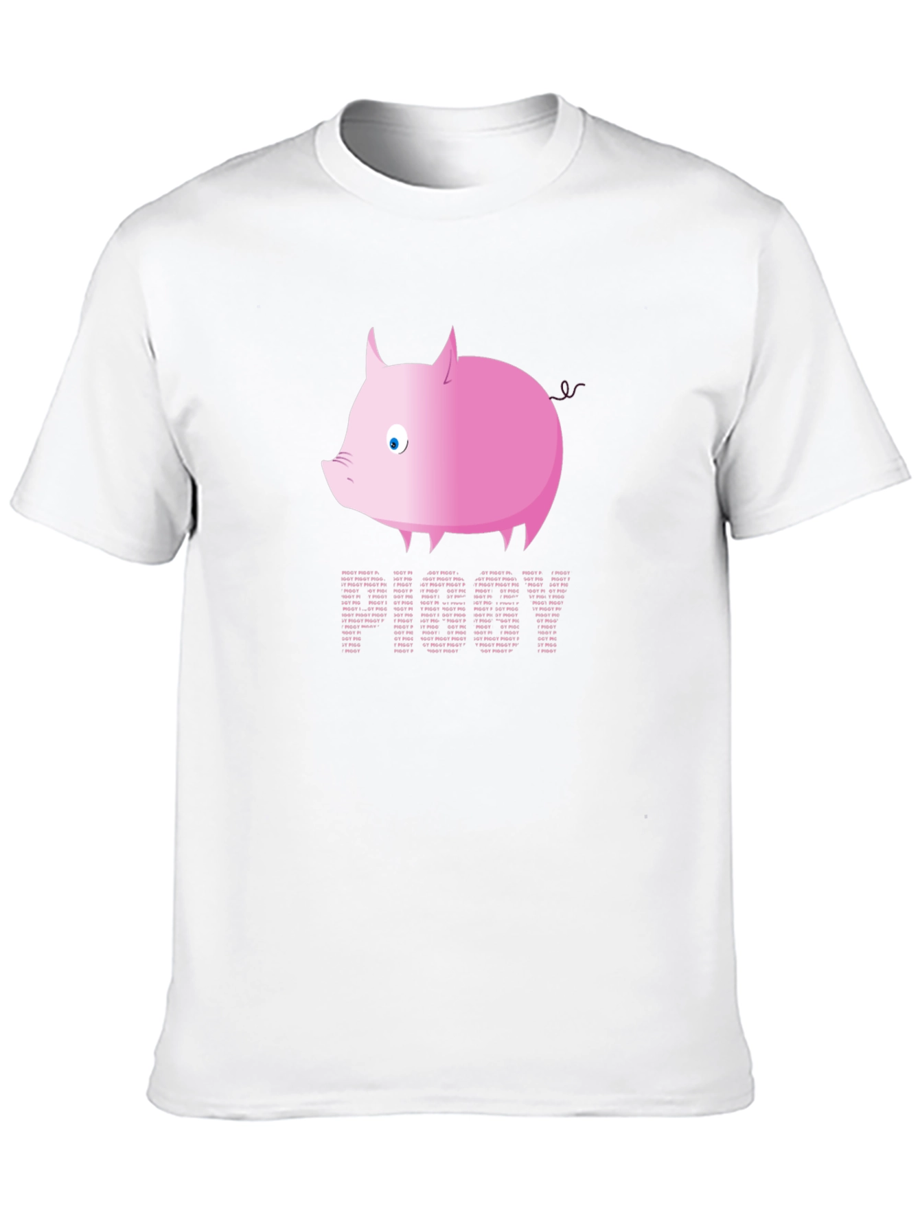 Pink Pig Text T-Shirt - Fun Graphic Tee