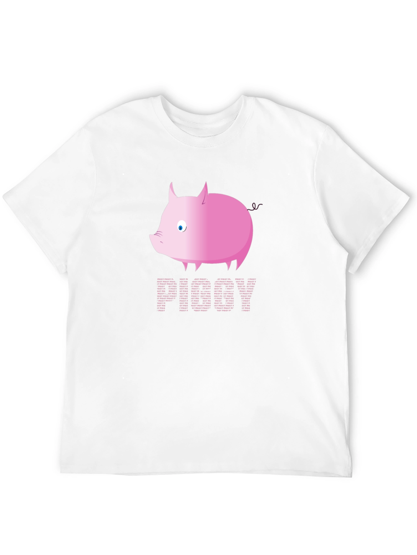Pink Pig Text T-Shirt - Fun Graphic Tee