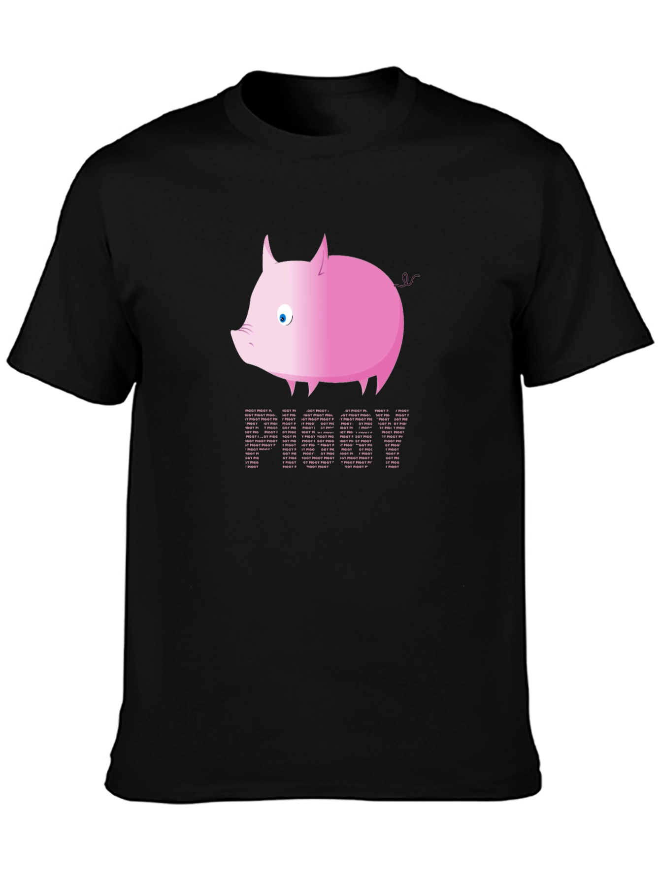 Pink Pig Text T-Shirt - Fun Graphic Tee