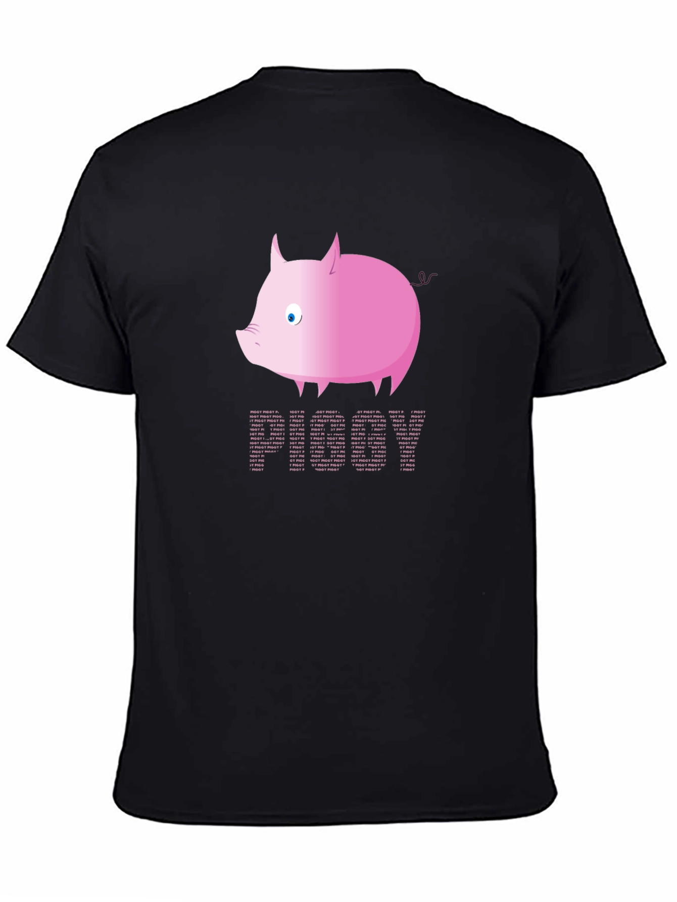 Pink Pig Text T-Shirt - Fun Graphic Tee