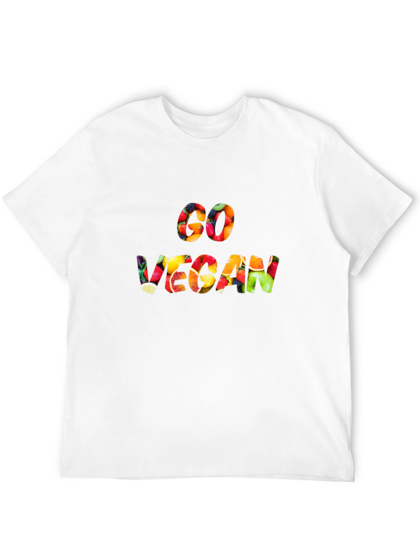 Go Vegan Fruit Pattern T-Shirt