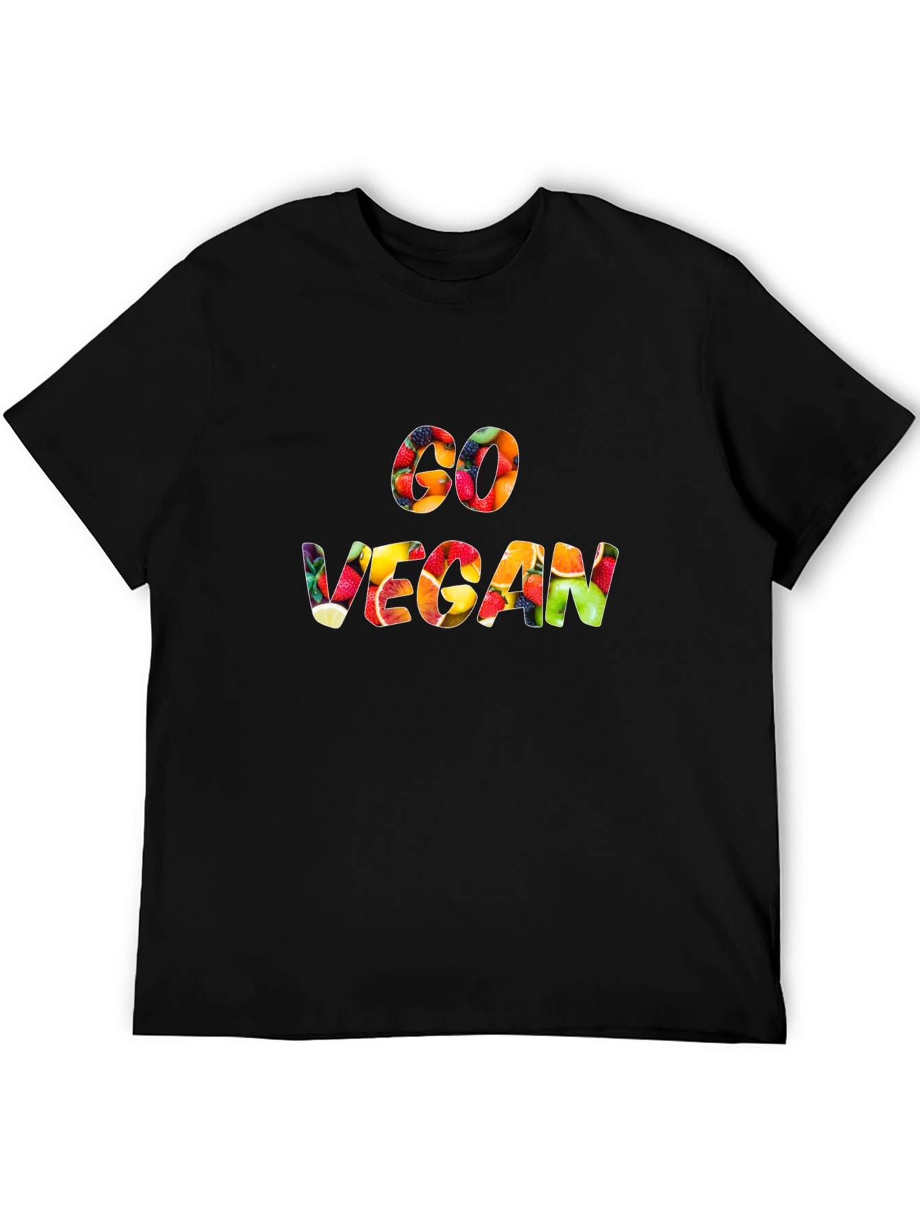 Go Vegan Fruit Pattern T-Shirt