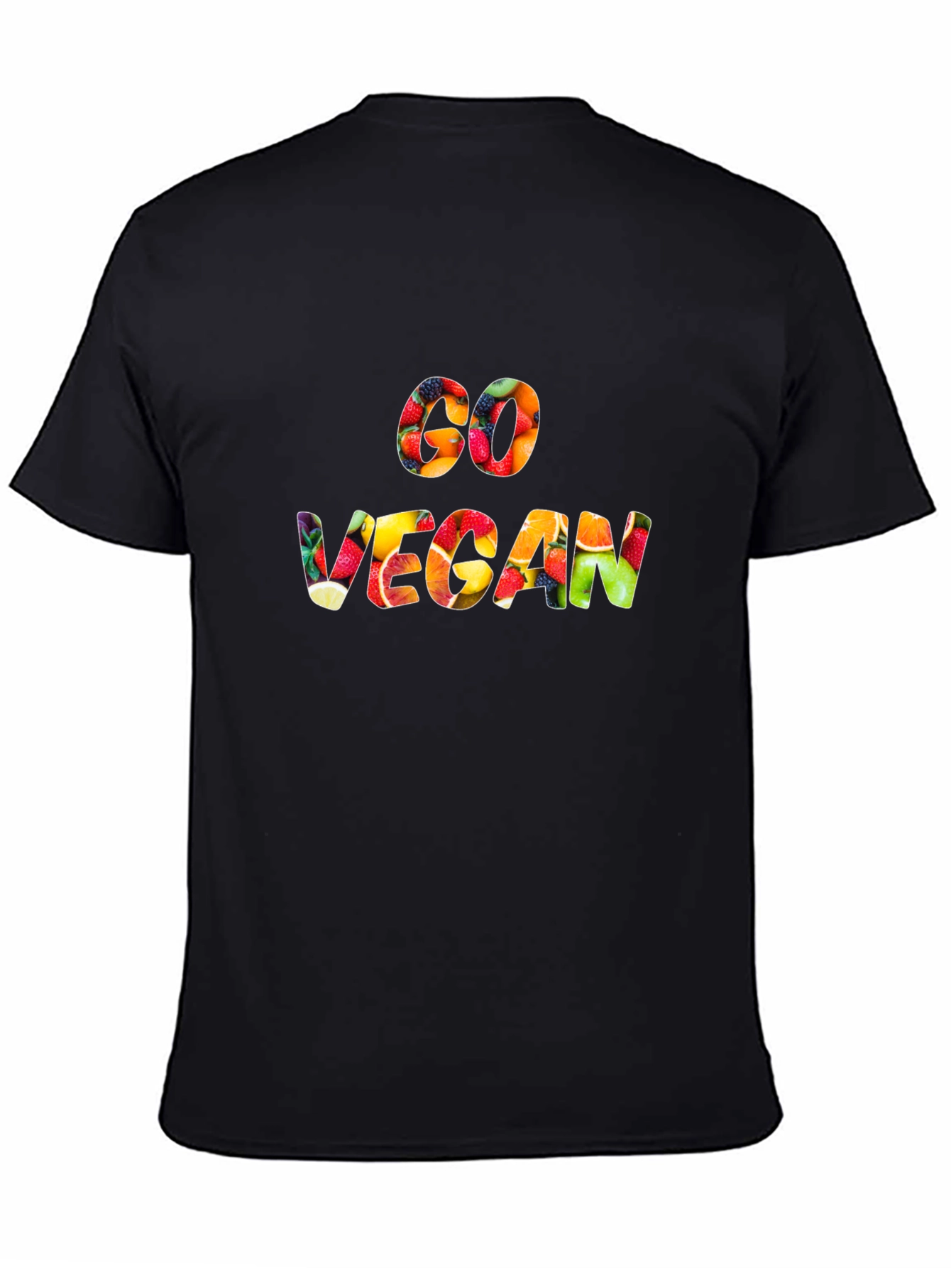 Go Vegan Fruit Pattern T-Shirt