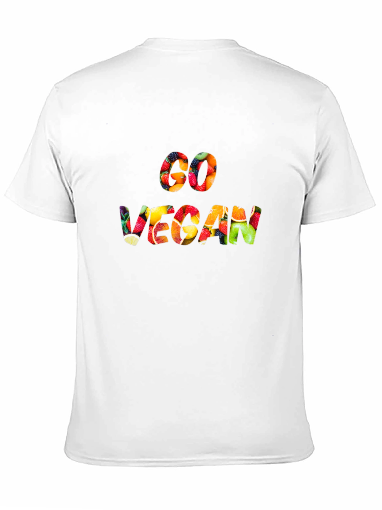 Go Vegan Fruit Pattern T-Shirt