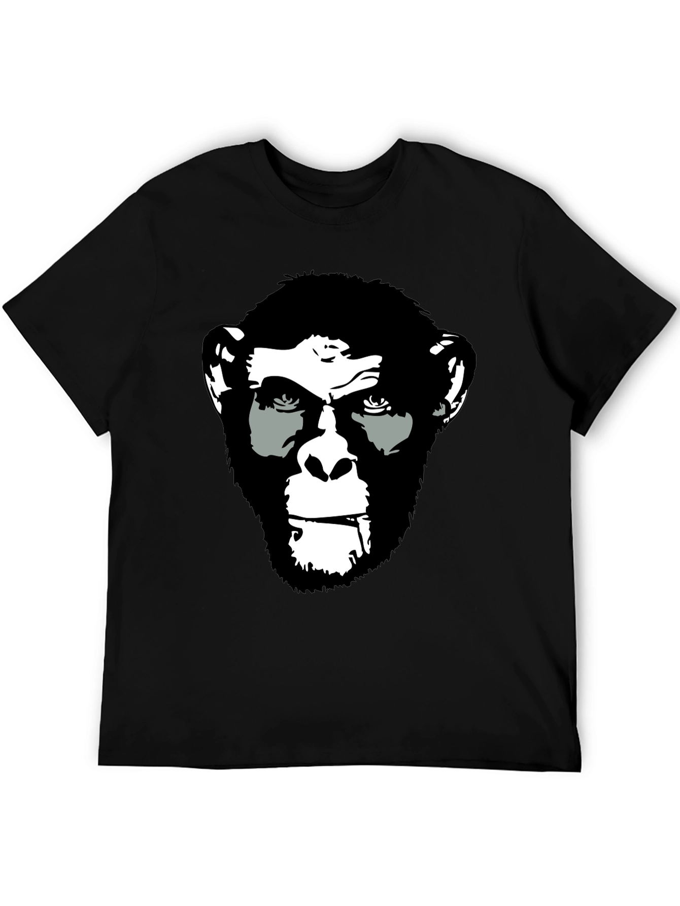 Ape Face Graphic Print Black T-Shirt