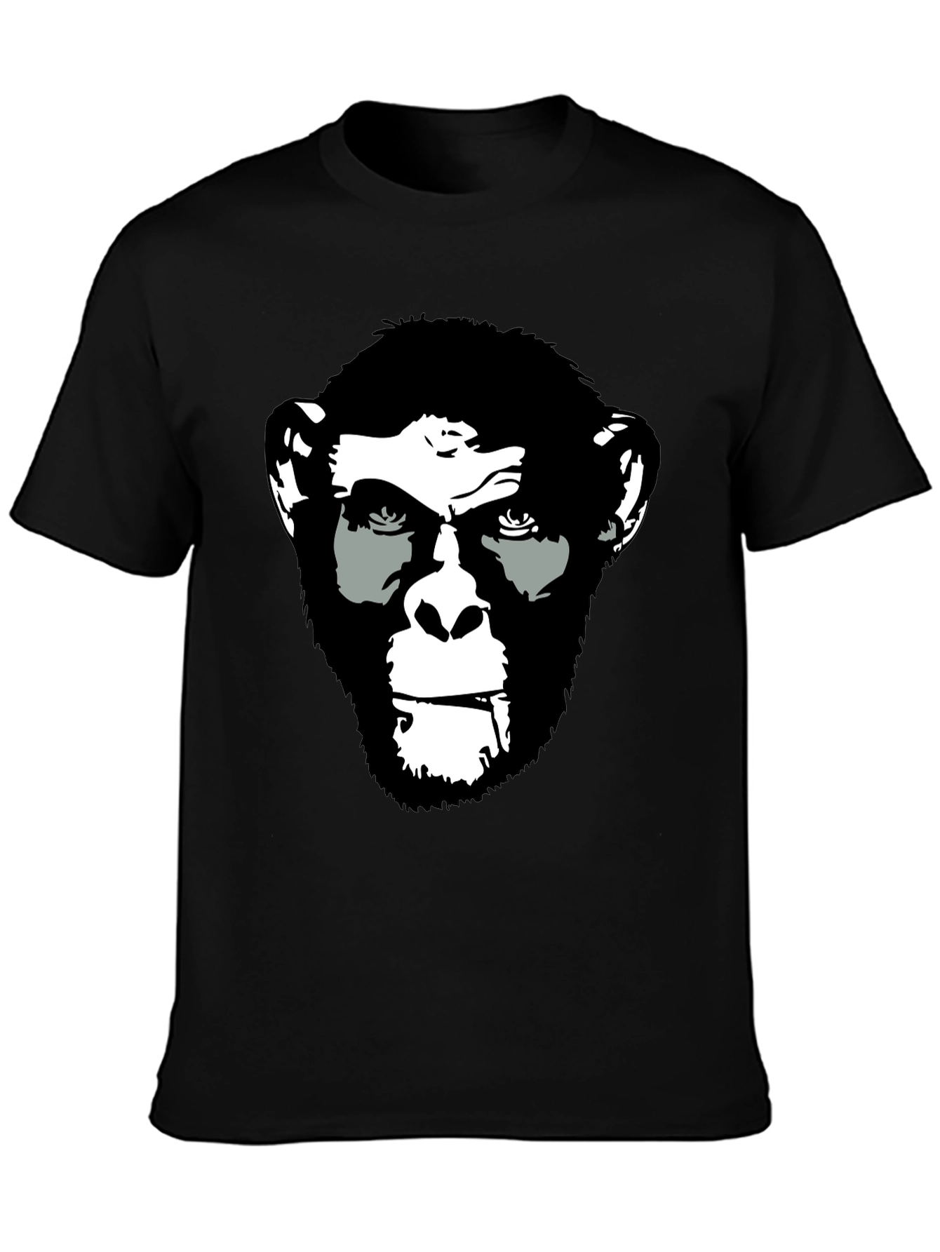 Ape Face Graphic Print Black T-Shirt