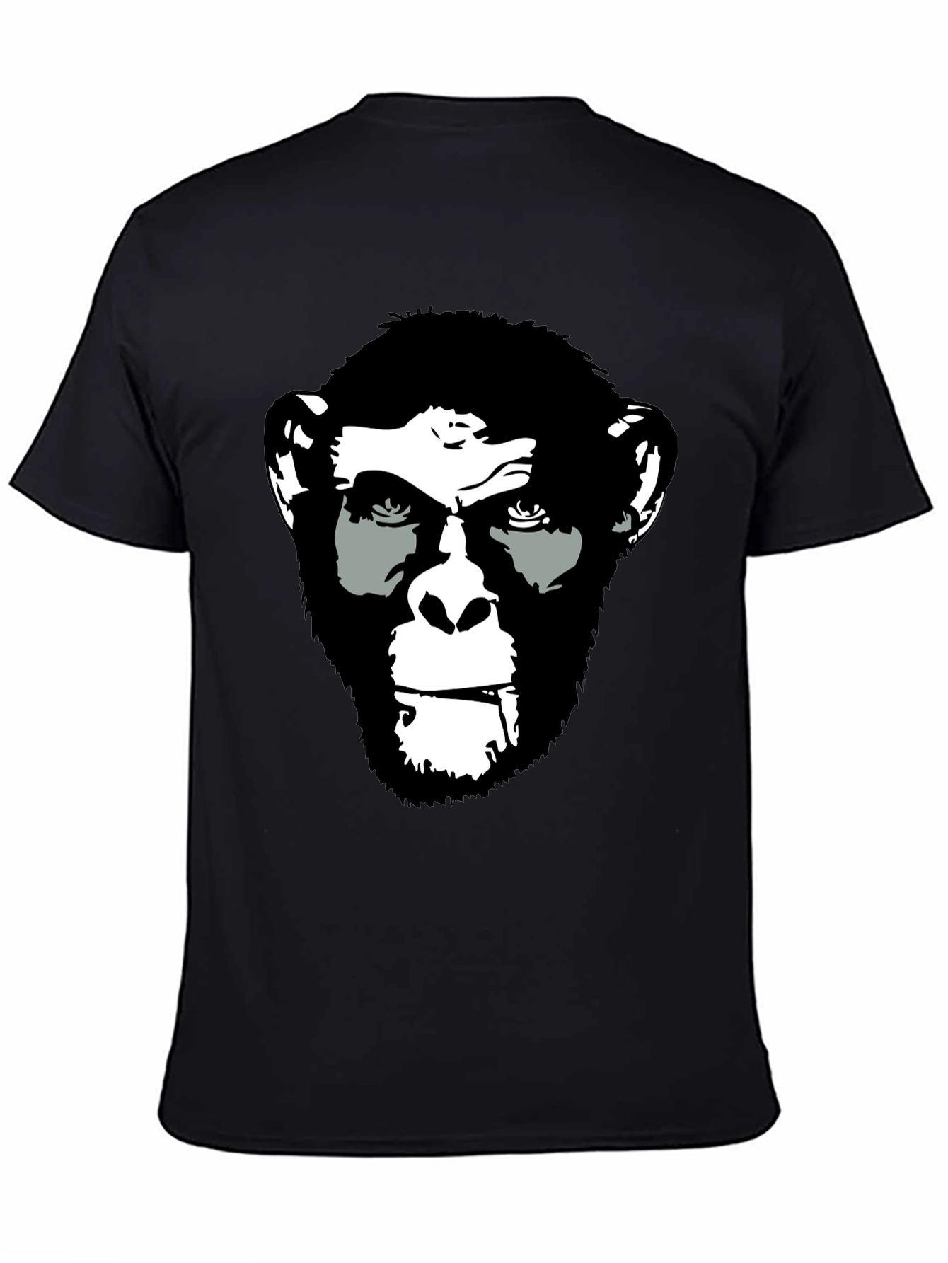 Ape Face Graphic Print Black T-Shirt