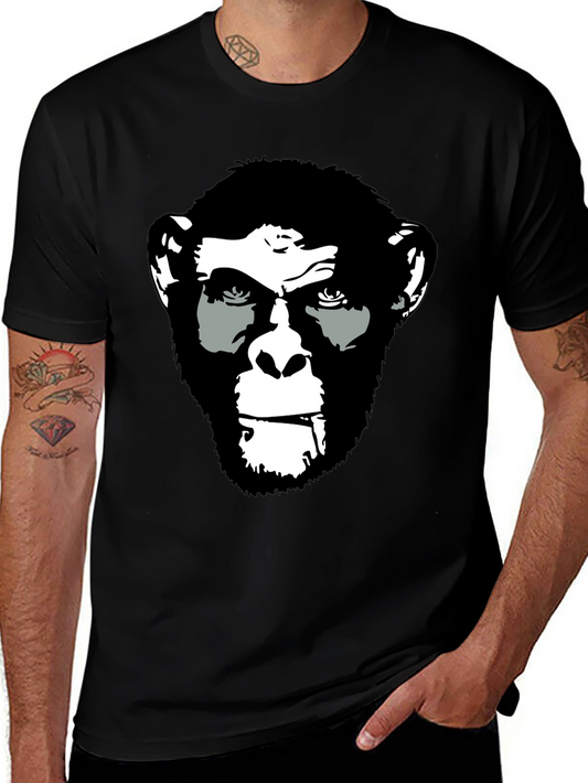 Ape Face Graphic Print Black T-Shirt
