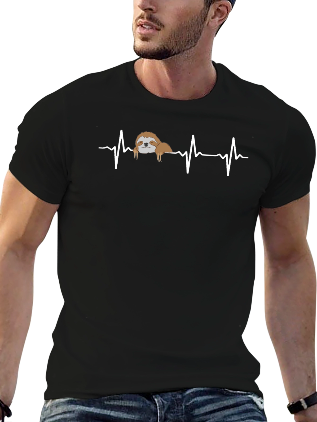 Sloth Heartbeat Graphic T-Shirt - Unisex