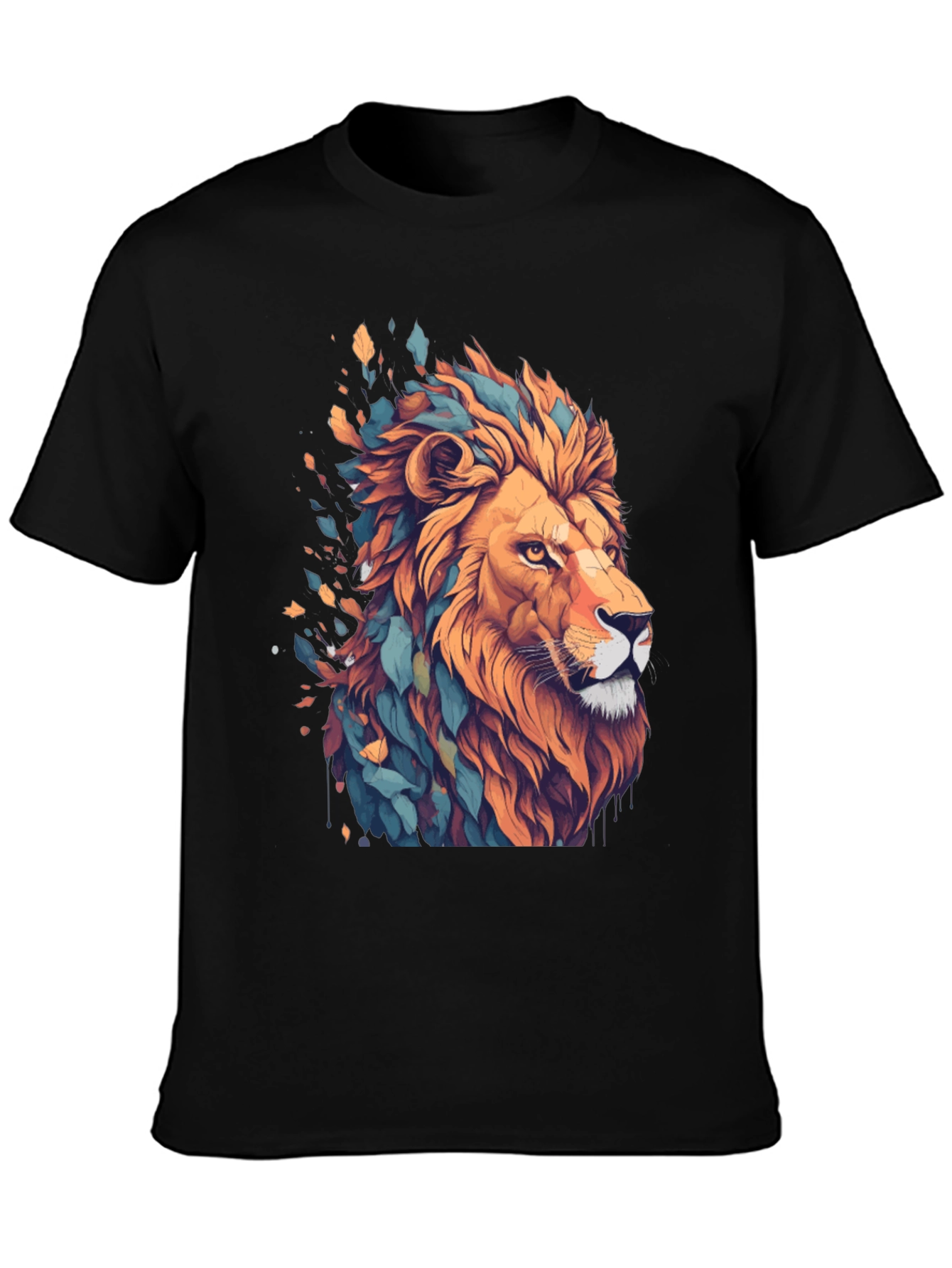 Lion Graphic Tee - Stylish Mens Black T-Shirt