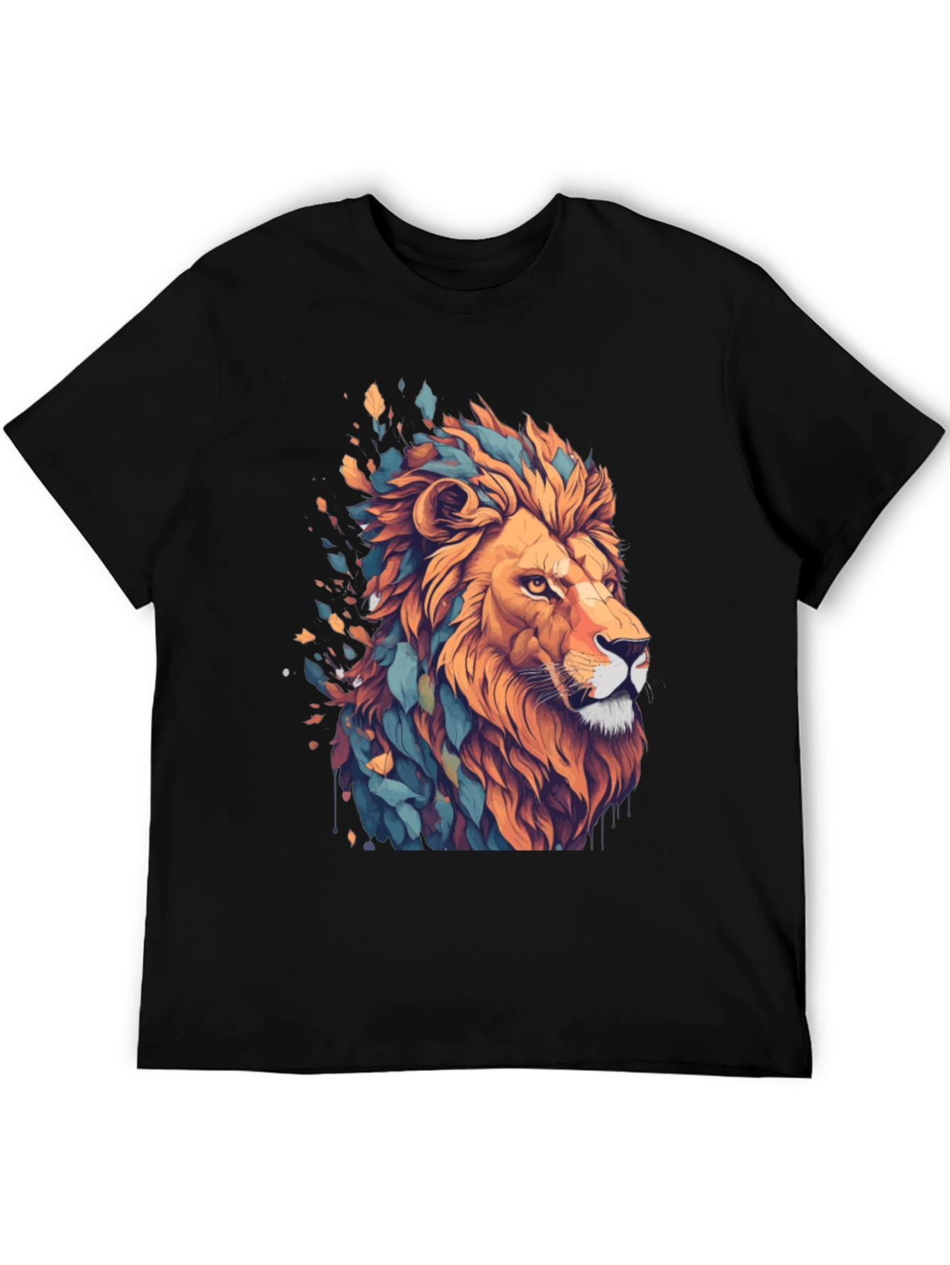 Lion Graphic Tee - Stylish Mens Black T-Shirt