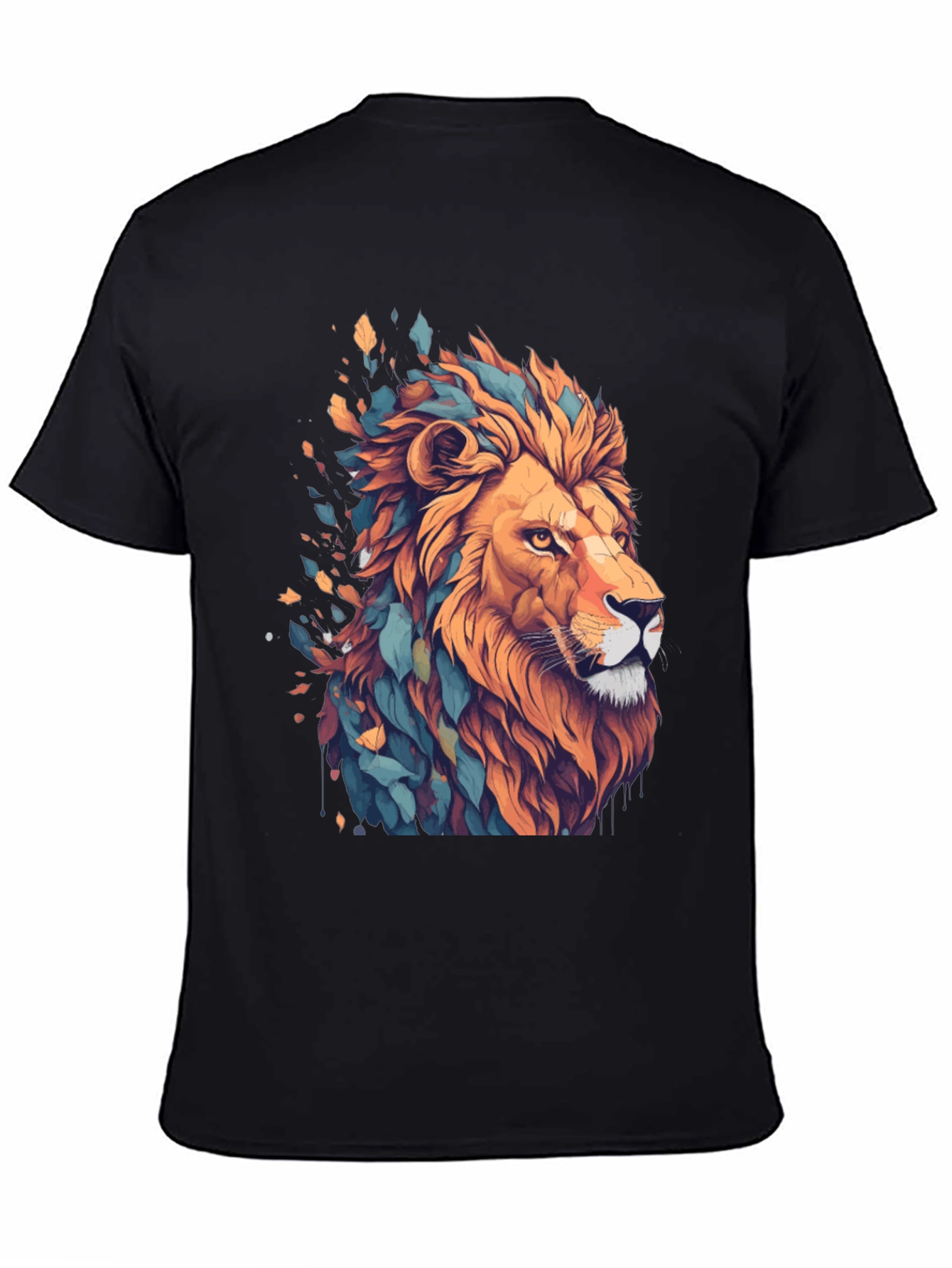 Lion Graphic Tee - Stylish Mens Black T-Shirt