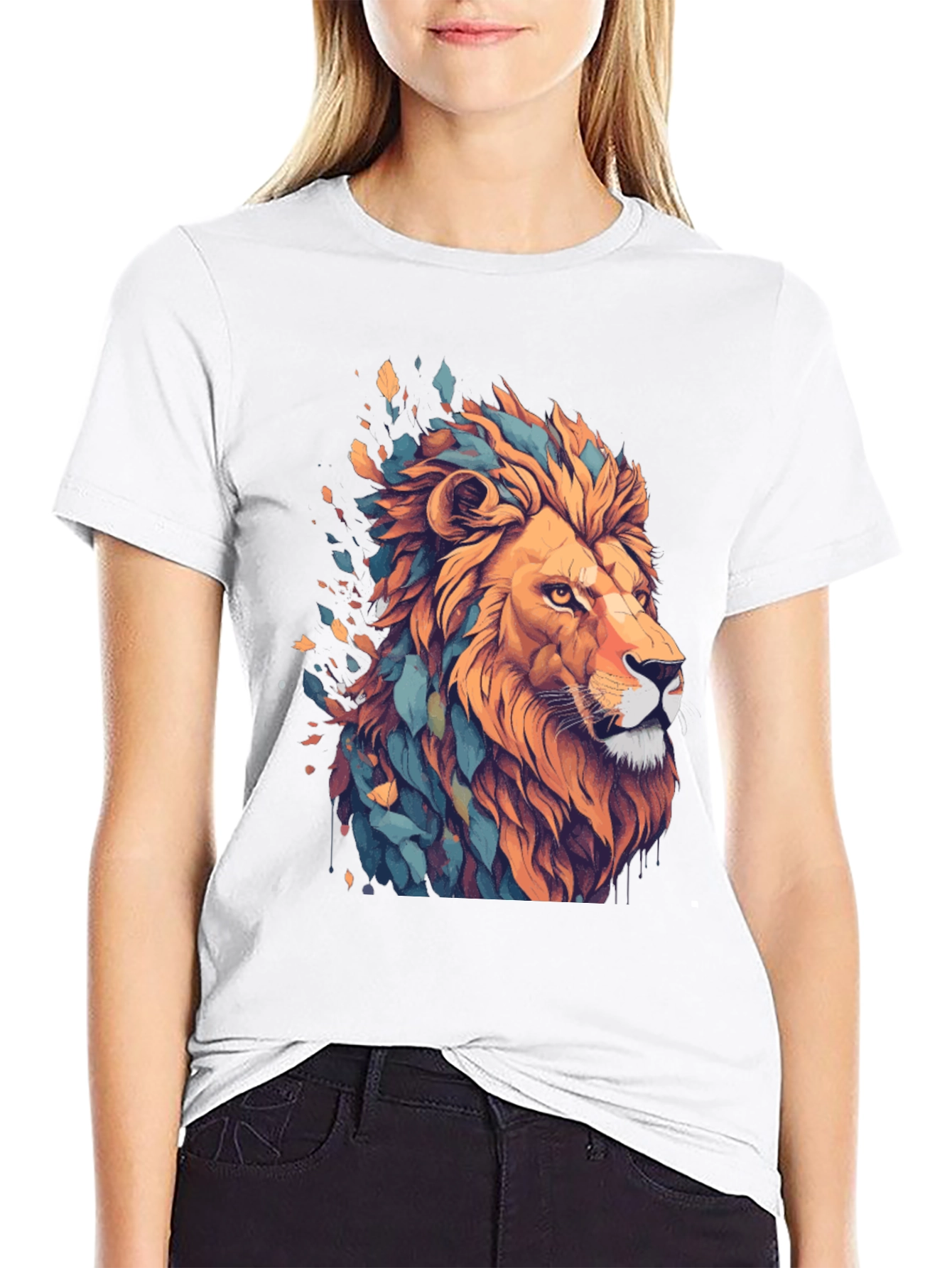 Lion Graphic Tee - Stylish Mens Black T-Shirt