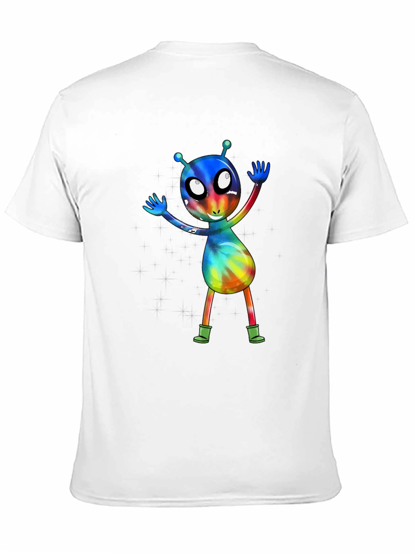 Alien Tie-Dye Graphic Tee - Funky Space Design