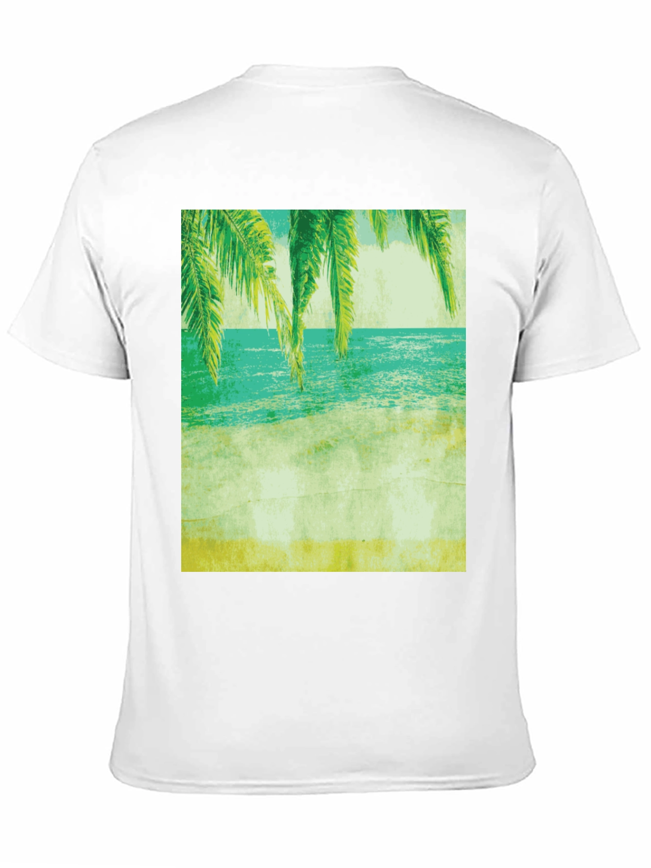Tropical Beach Print Tee - Relaxed Coastal Vibes