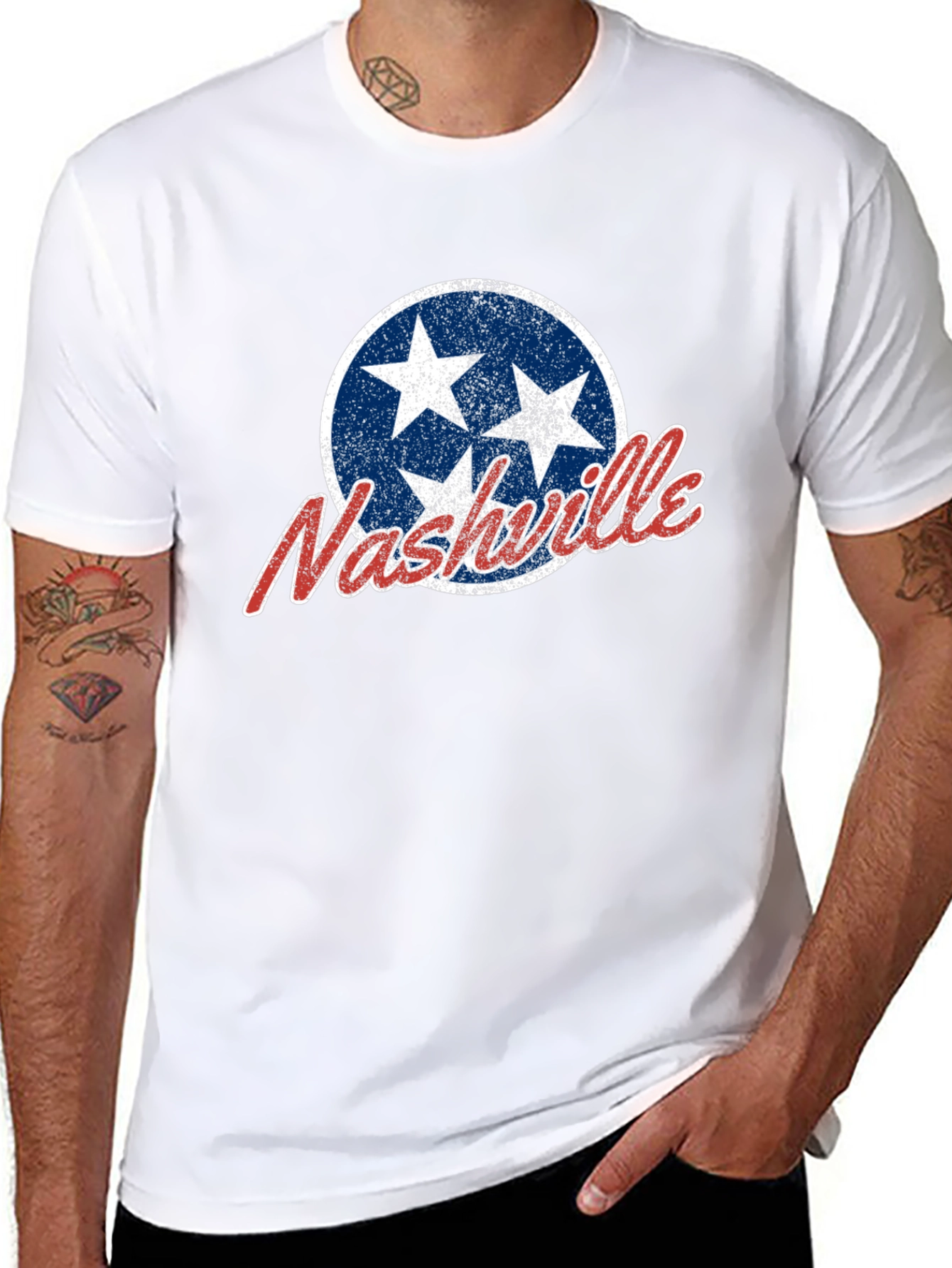 Nashville Tennessee T-Shirt - Distressed Star Design