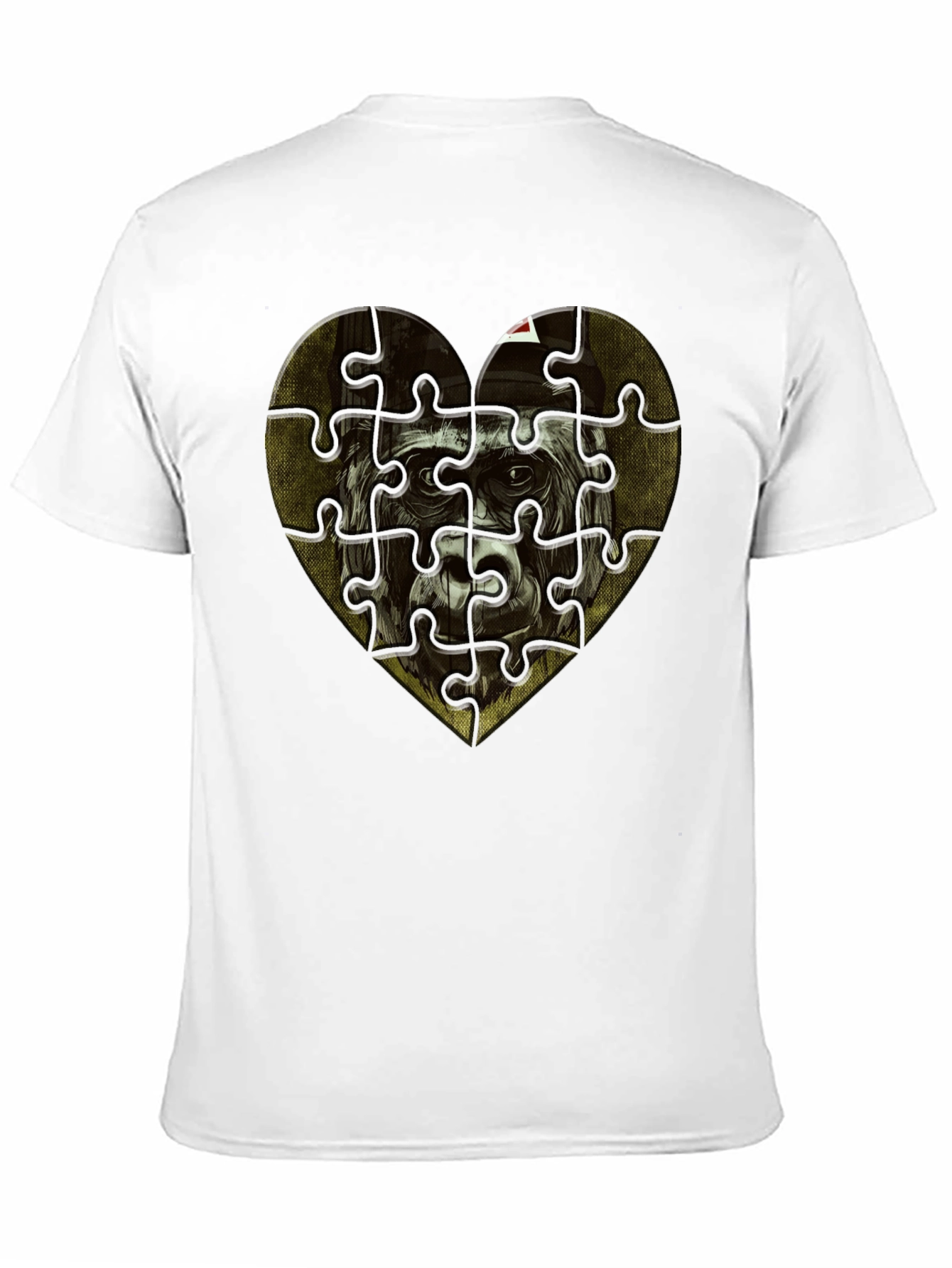 Gorilla Heart Puzzle T-Shirt - Unique Graphic Tee