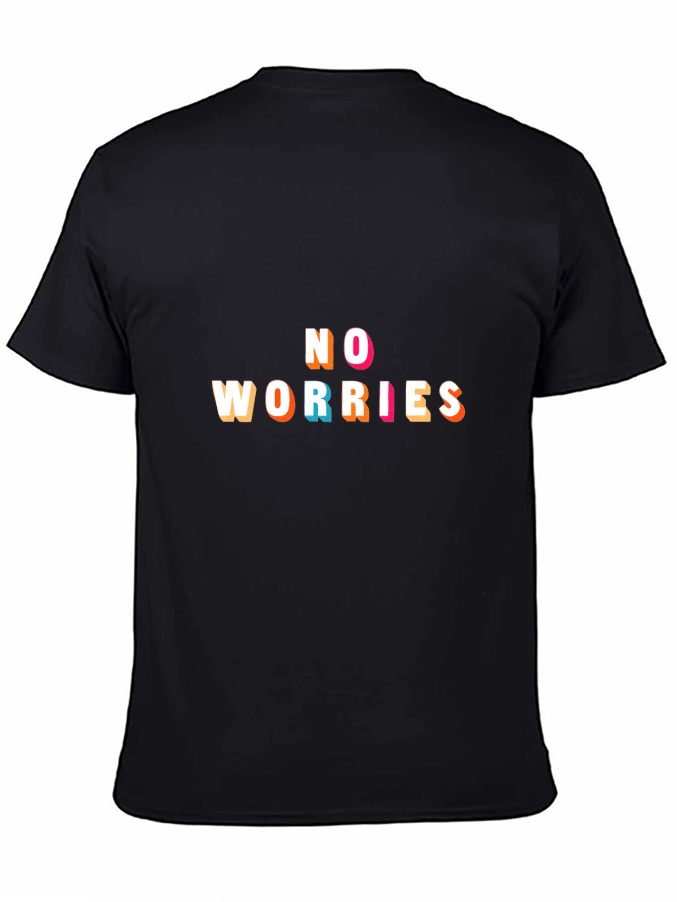 No Worries Graphic Print Black T-Shirt