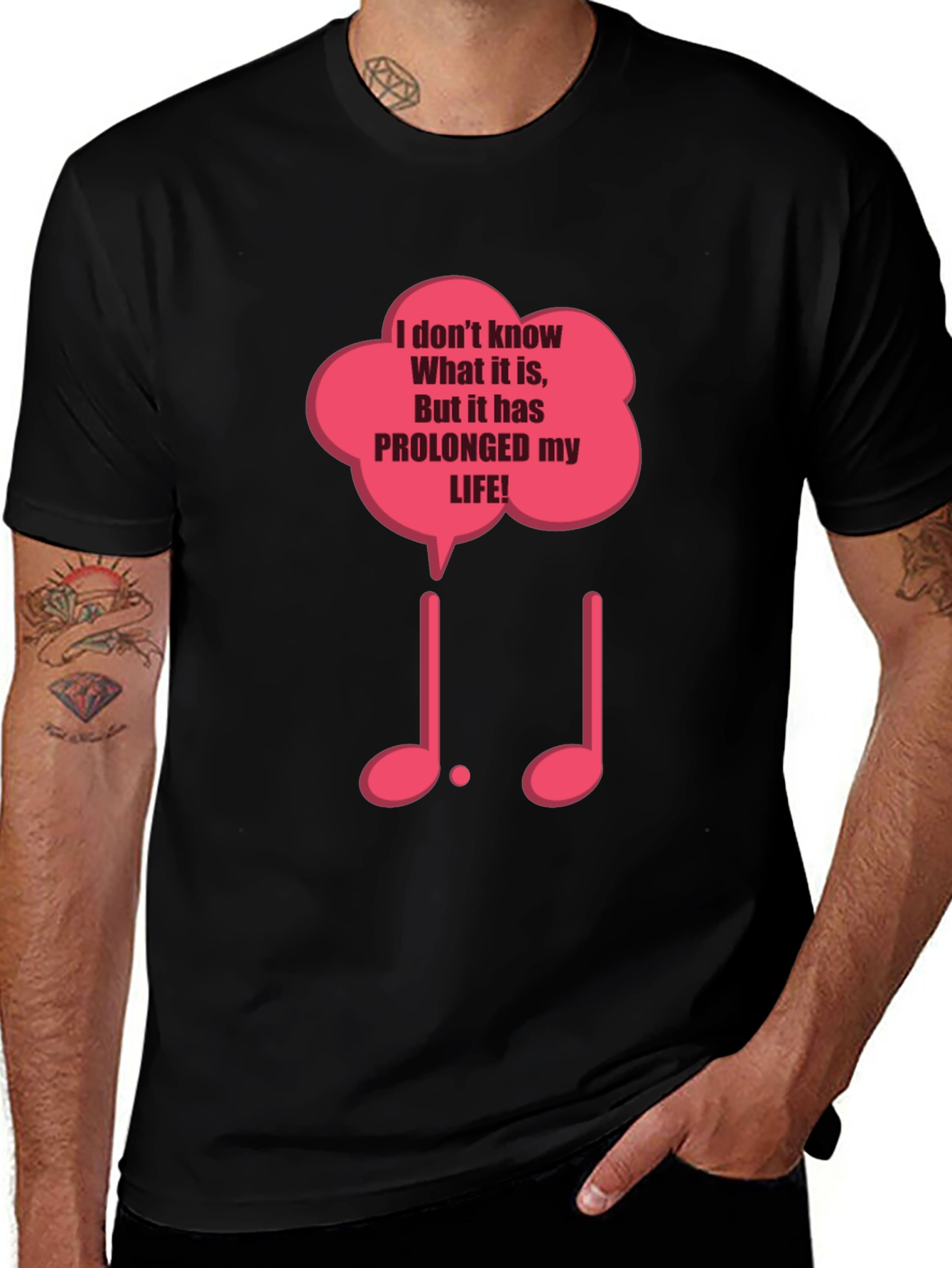 Prolonged Life Music Notes Graphic Tee
