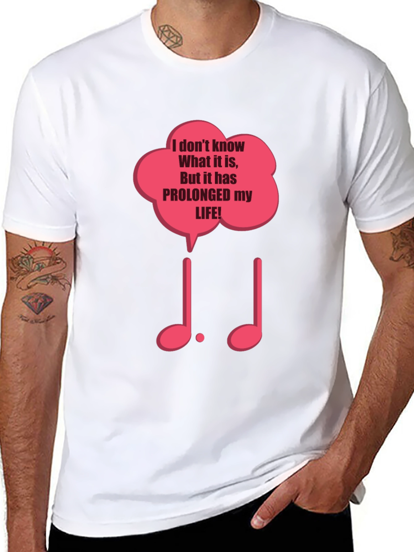 Prolonged Life Music Notes Graphic Tee