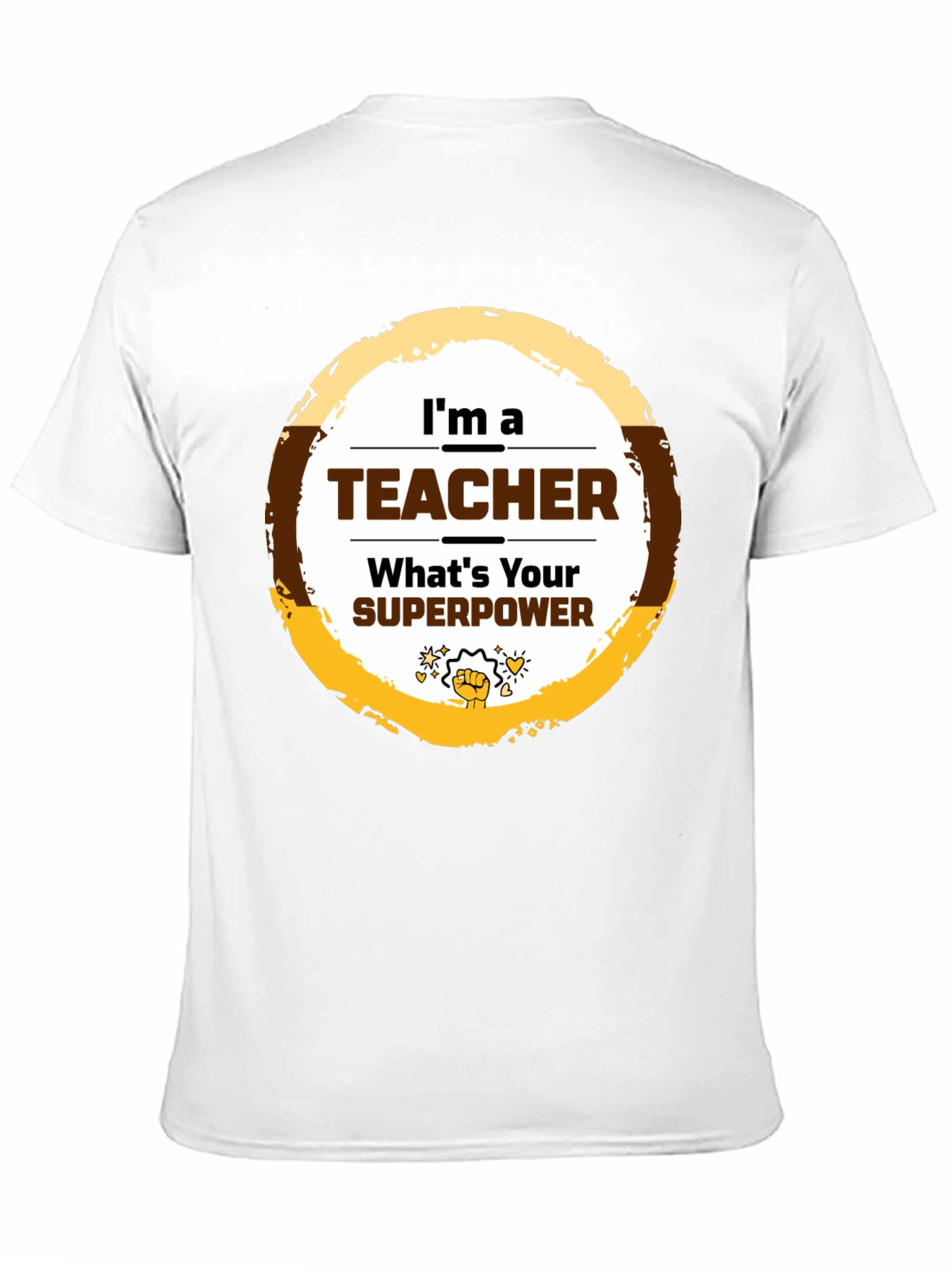 Teacher Superpower Graphic T-Shirt - Black