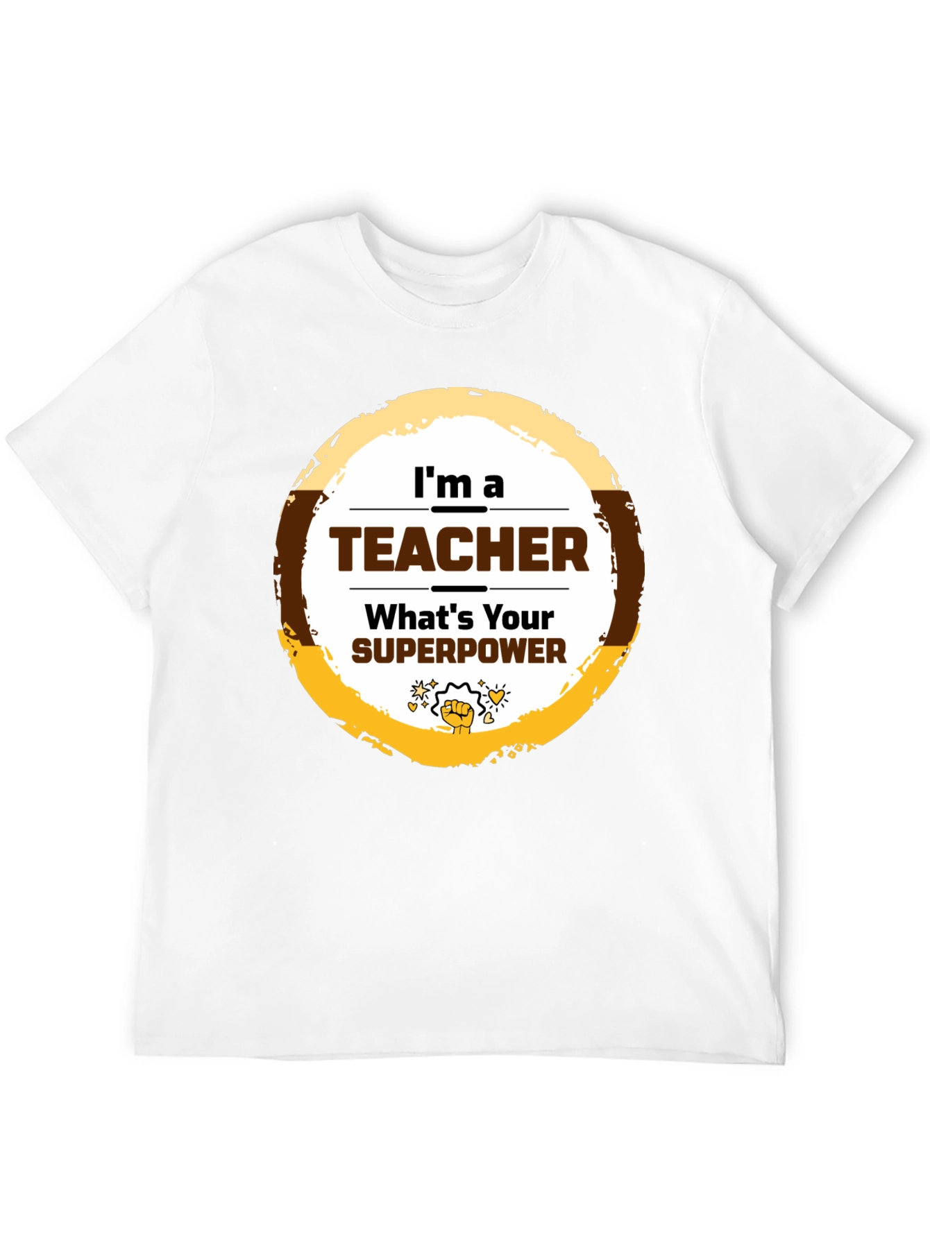 Teacher Superpower Graphic T-Shirt - Black