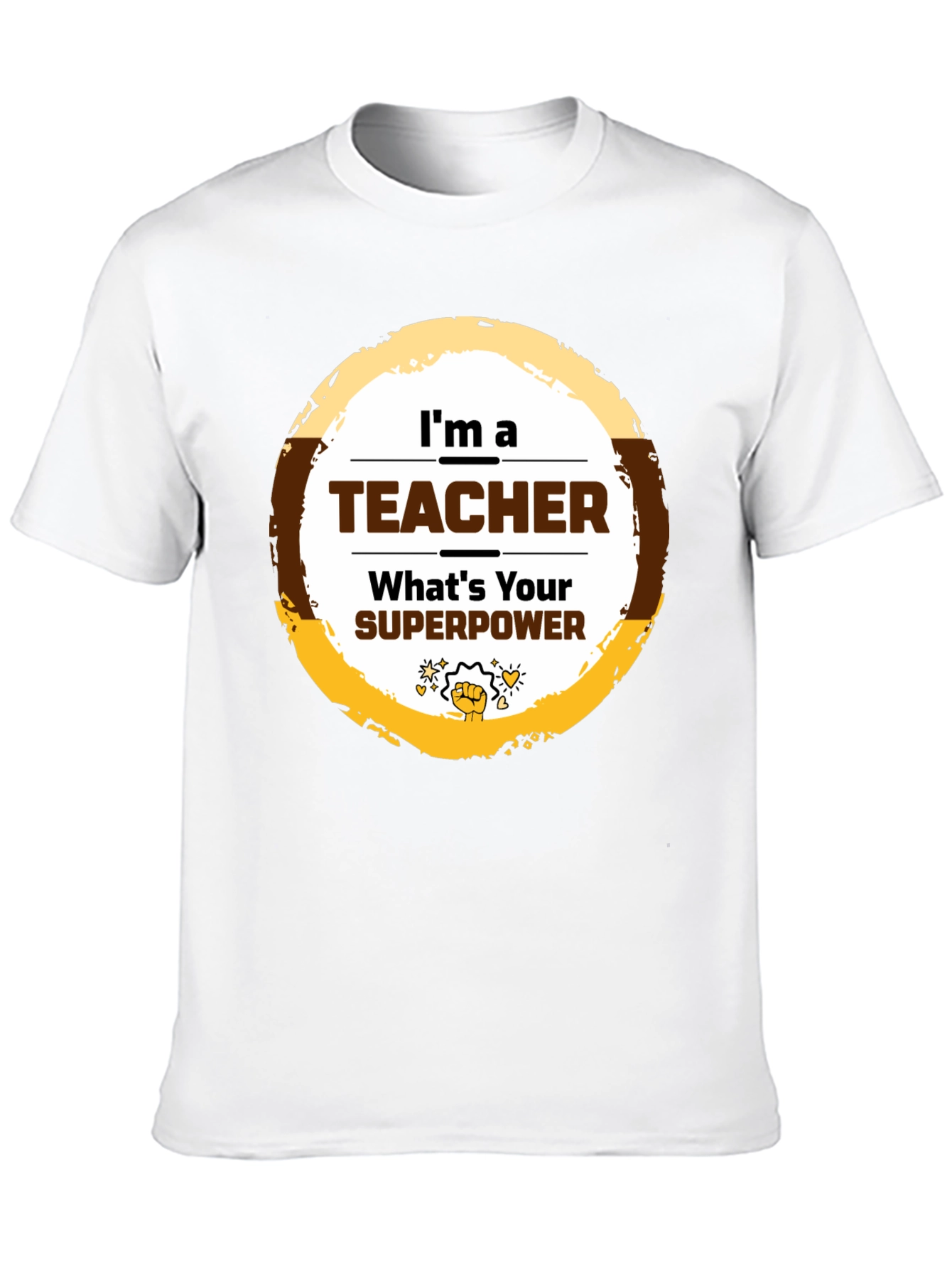 Teacher Superpower Graphic T-Shirt - Black