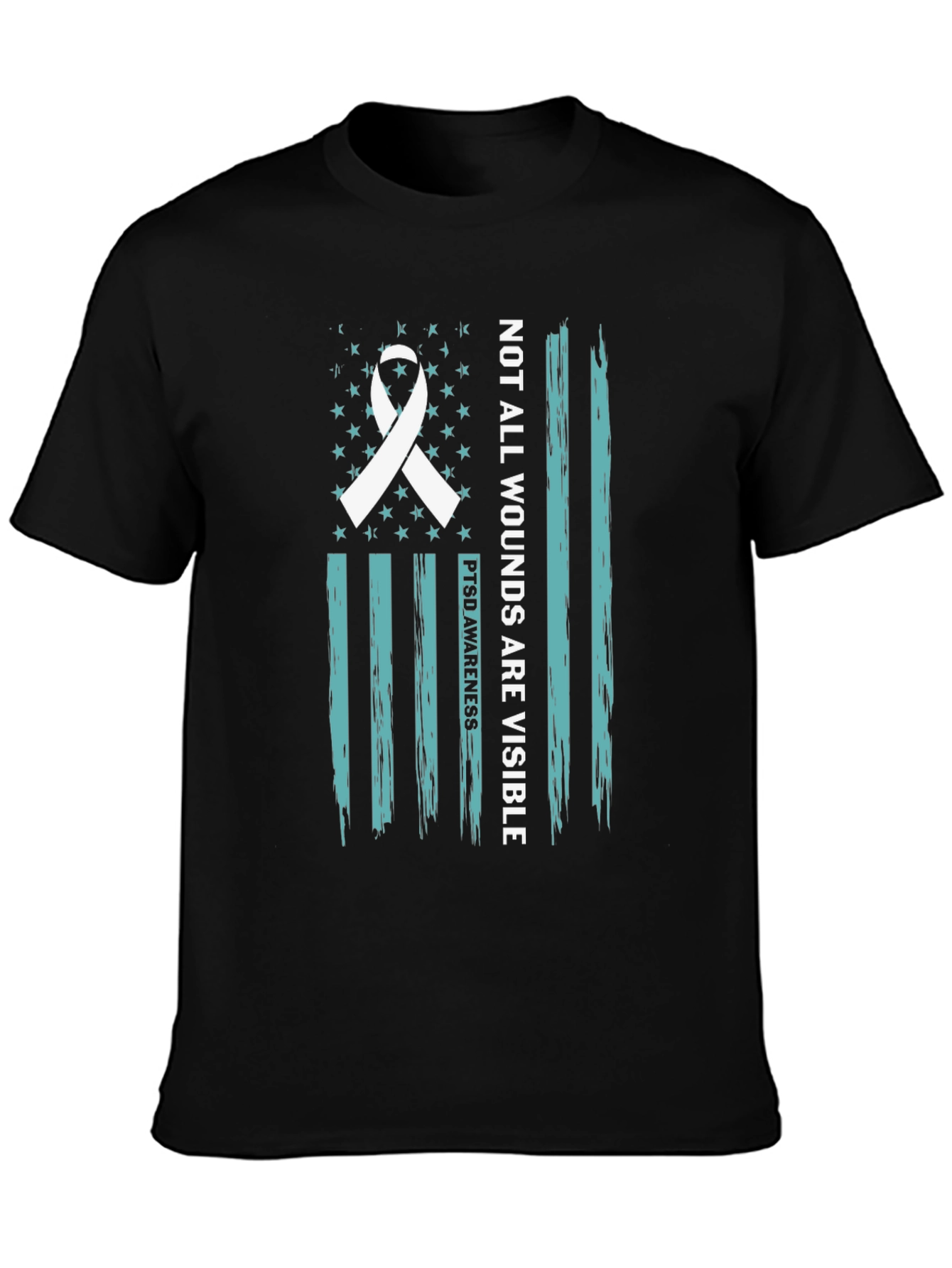 PTSD Awareness Flag T-Shirt - Not All Wounds Visible