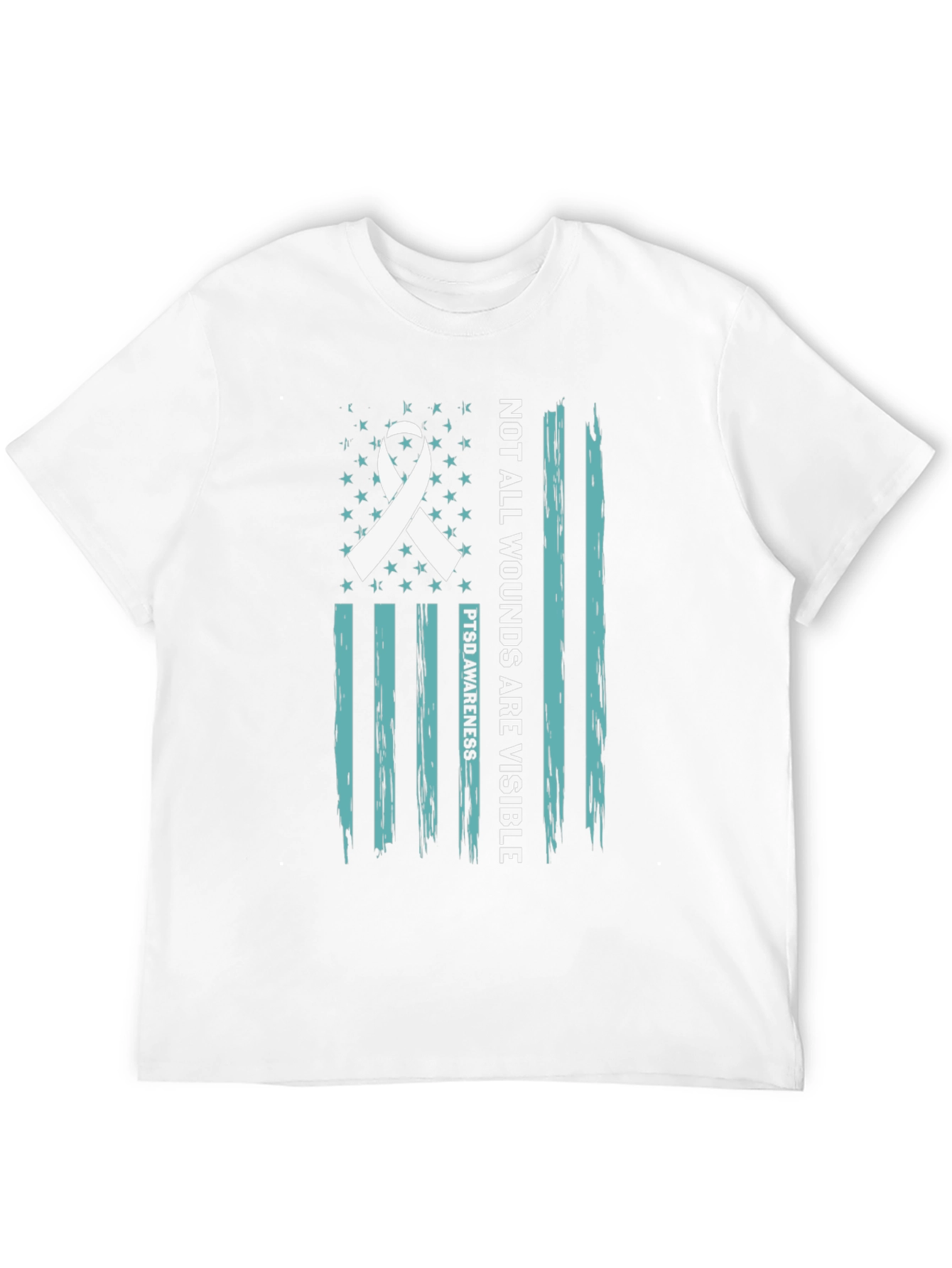 PTSD Awareness Flag T-Shirt - Not All Wounds Visible