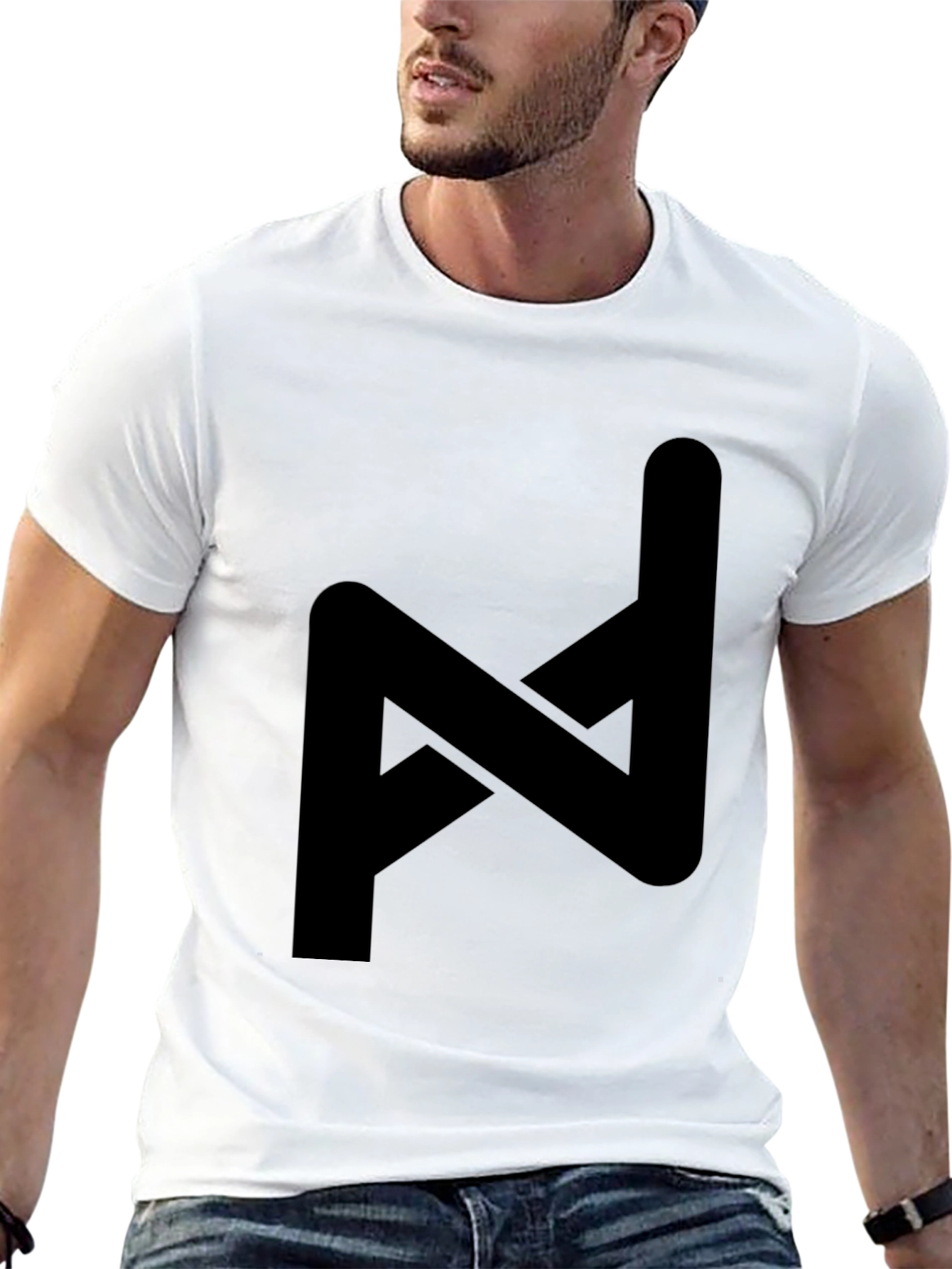 Modern Geometric Black Graphic Tee - Stylish Casual Wear