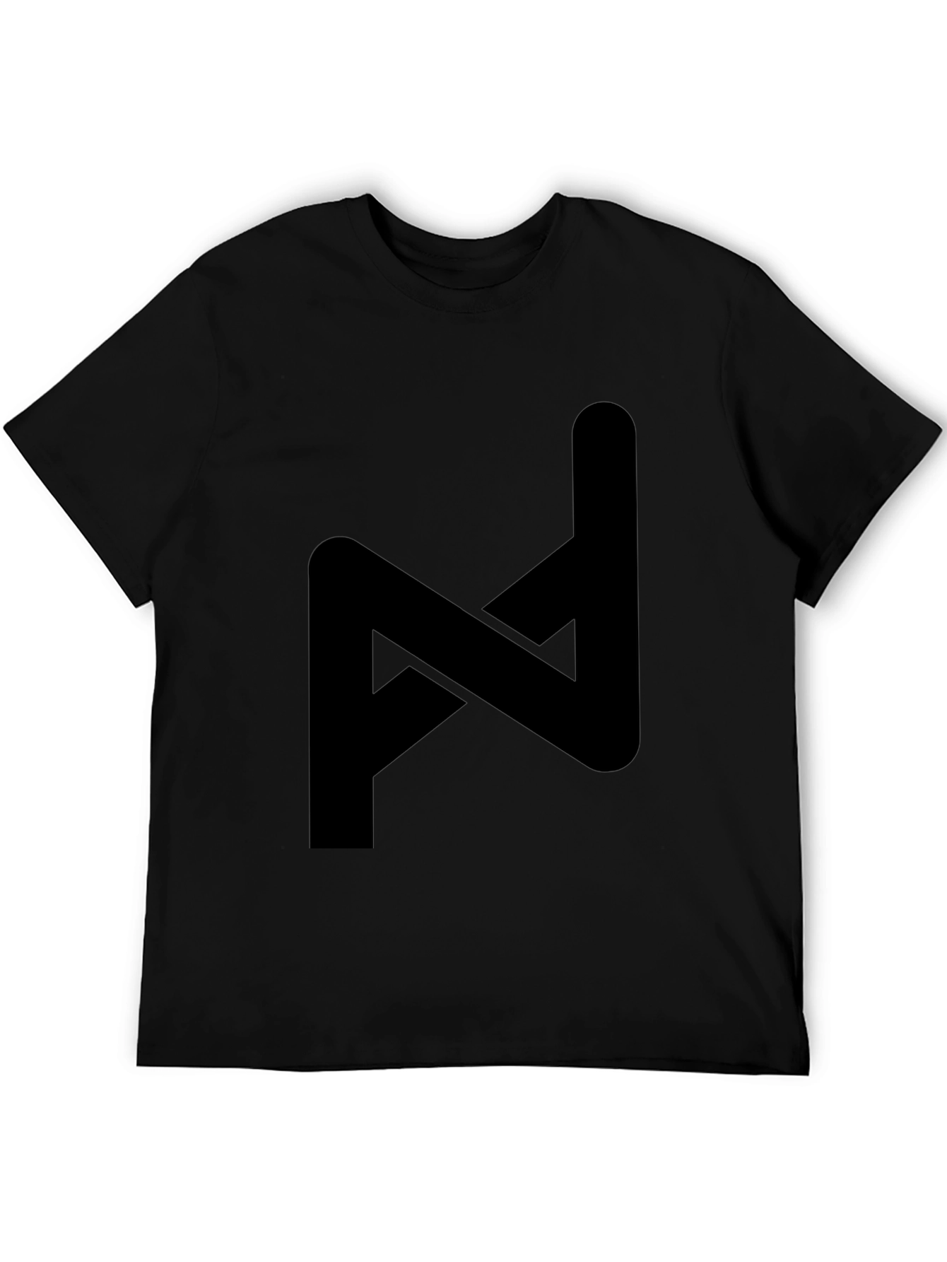 Modern Geometric Black Graphic Tee - Stylish Casual Wear