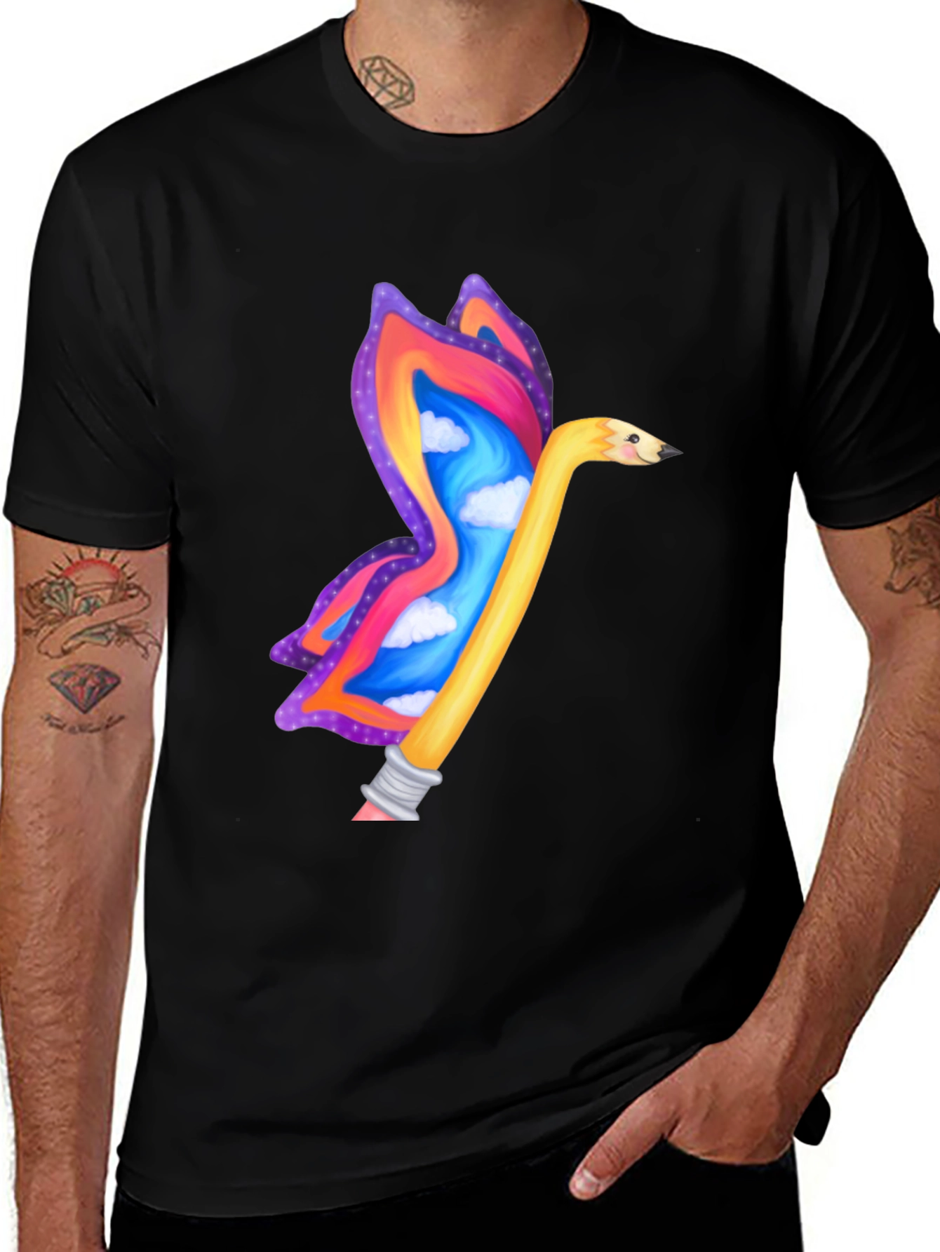 Creative Butterfly Pencil T-Shirt