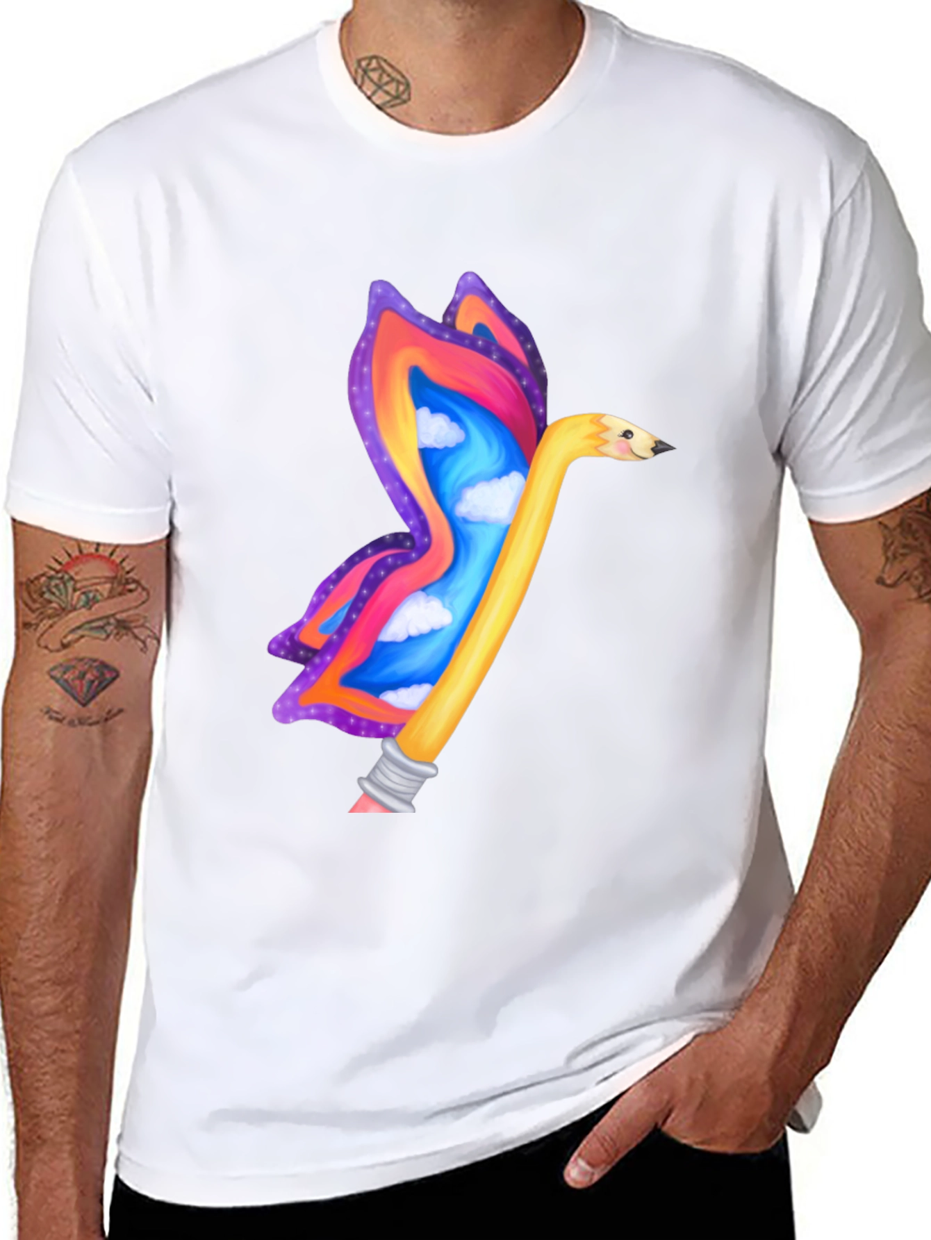 Creative Butterfly Pencil T-Shirt