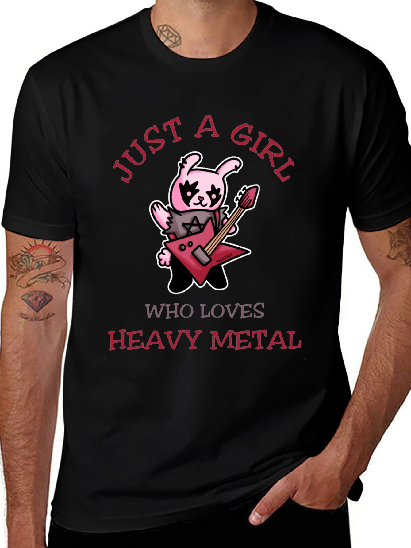 Just A Girl Who Loves Heavy Metal Graphic T-Shirt