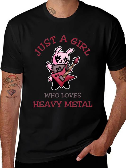 Just A Girl Who Loves Heavy Metal Graphic T-Shirt