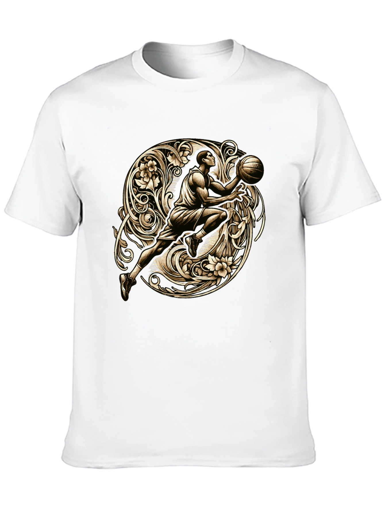 Black Basketball Art T-Shirt