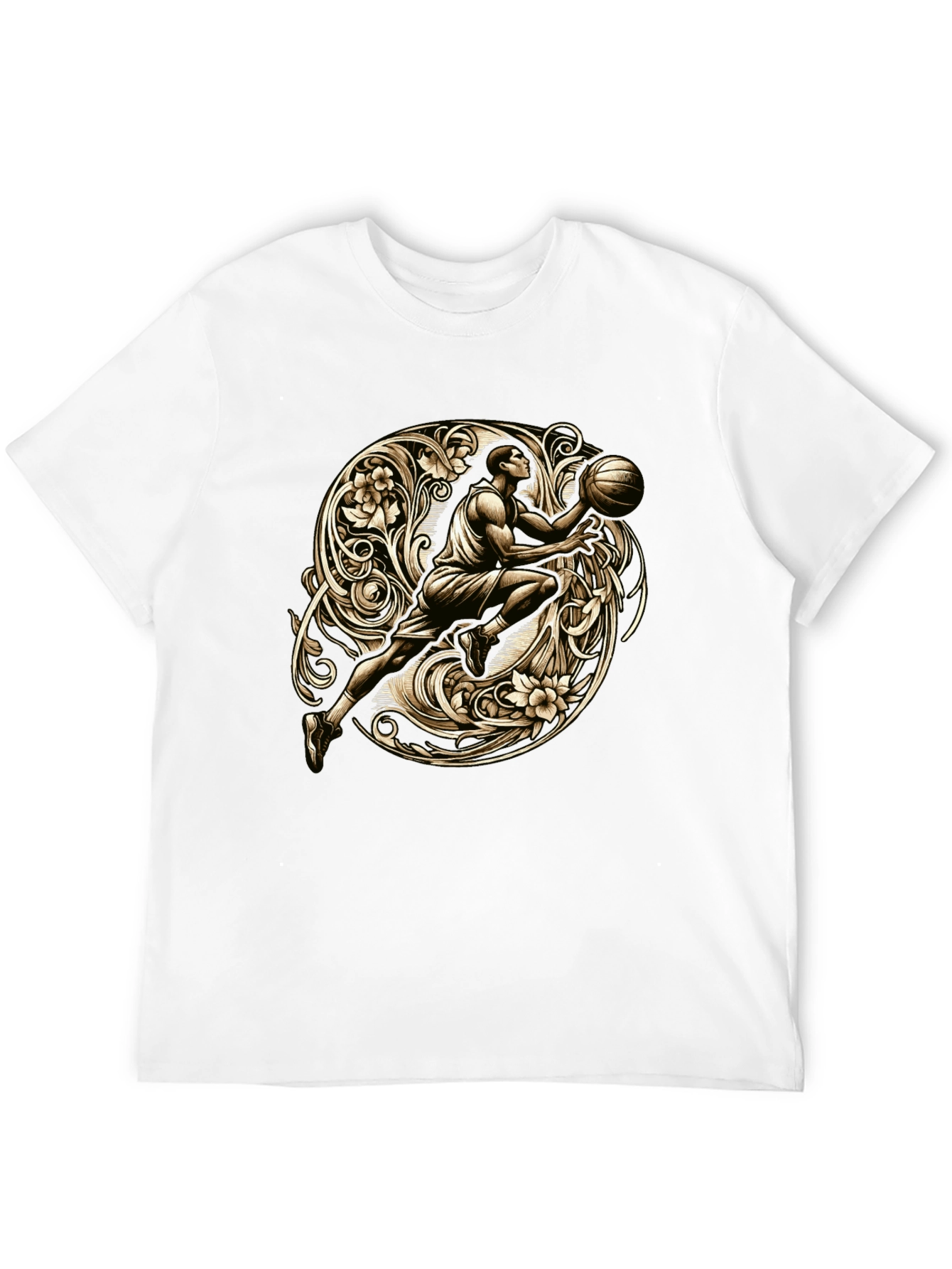 Black Basketball Art T-Shirt