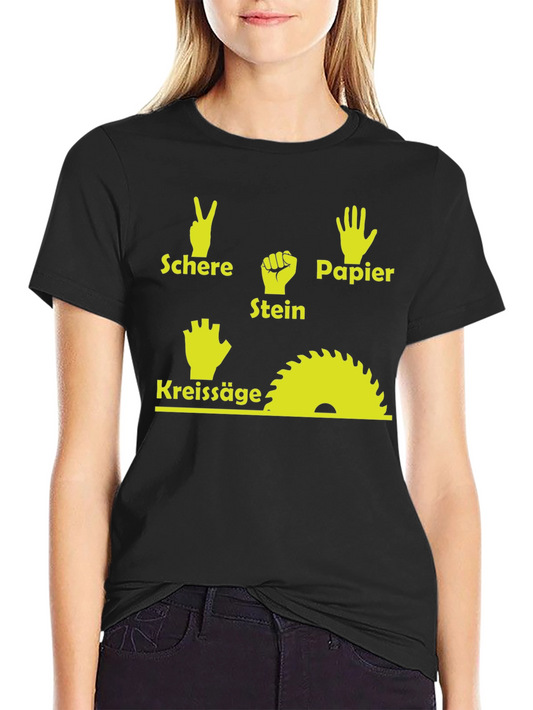 Rock Paper Scissors Chainsaw T-Shirt - Funny Woodworker Tee
