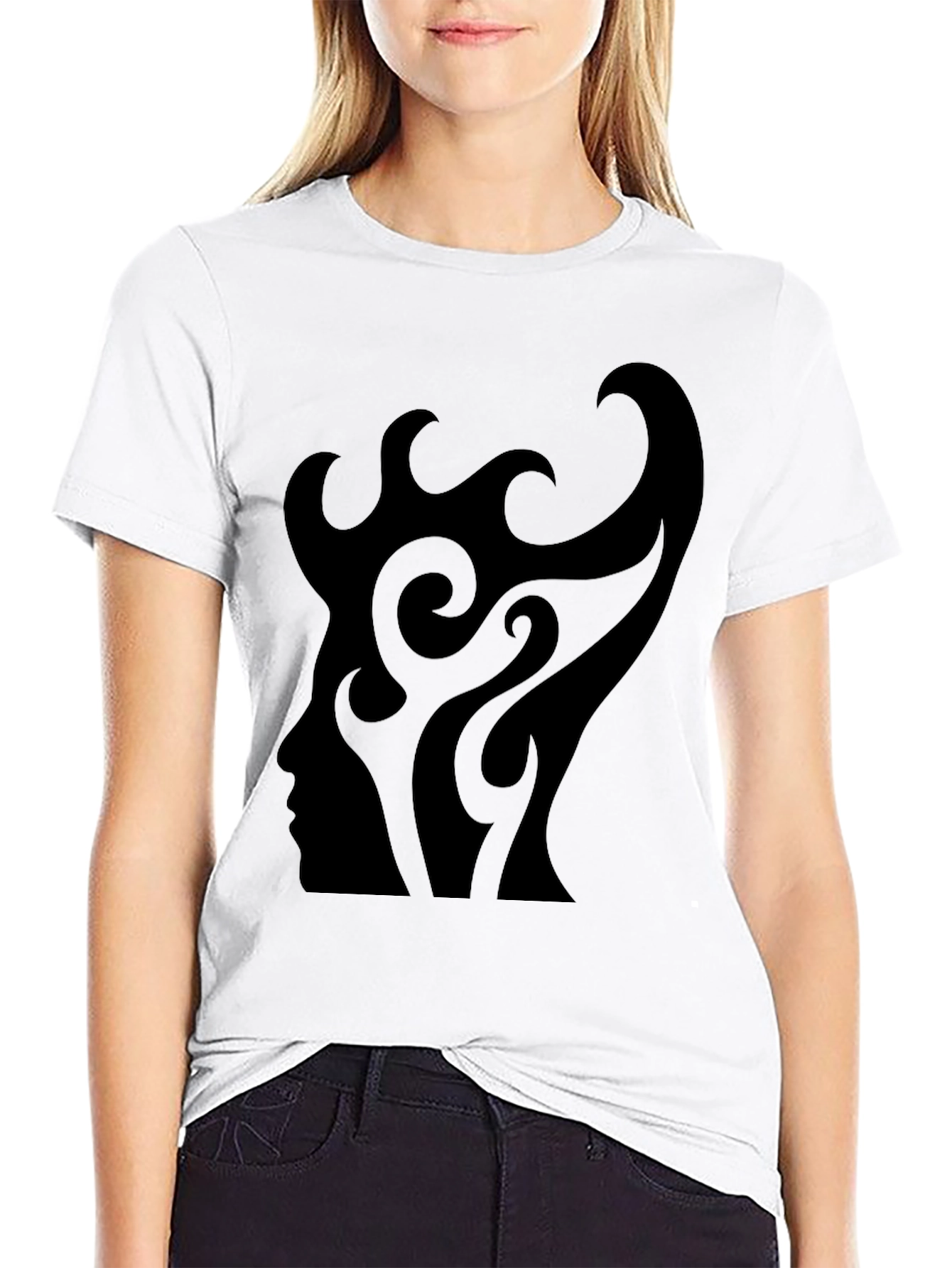 Abstract Silhouette Graphic Tee - Mens Black T-Shirt