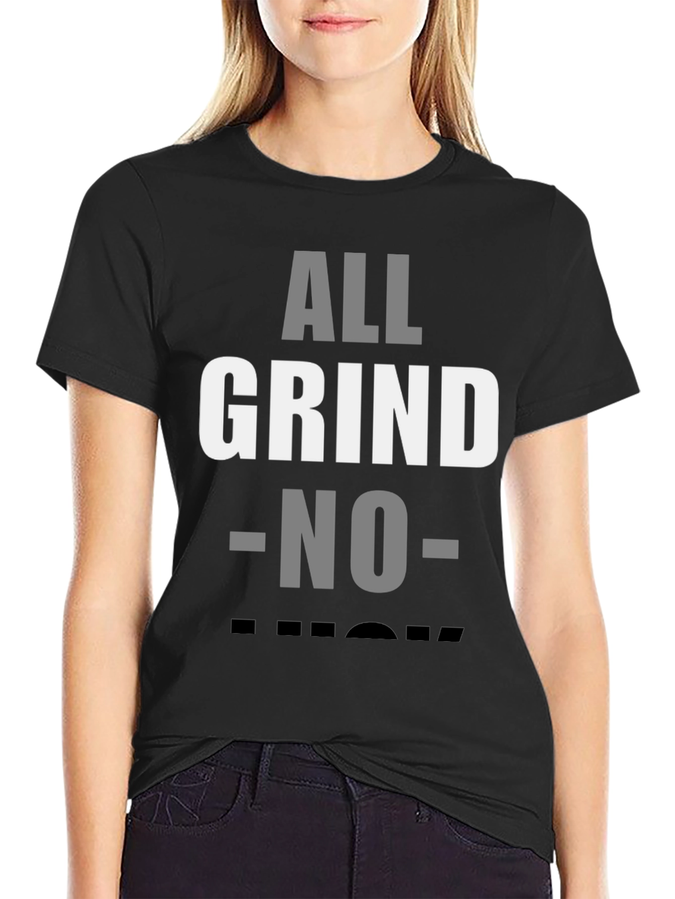 All Grind No Luck Mens Black Graphic Tee