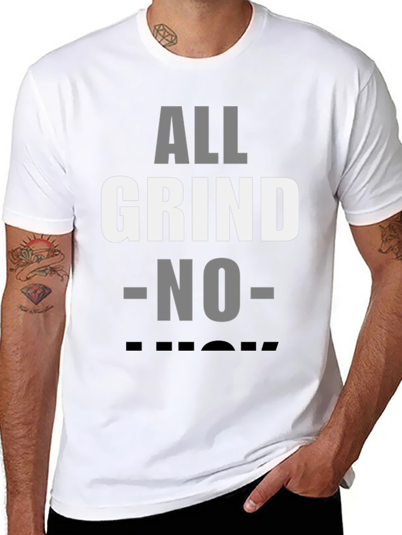 All Grind No Luck Mens Black Graphic Tee