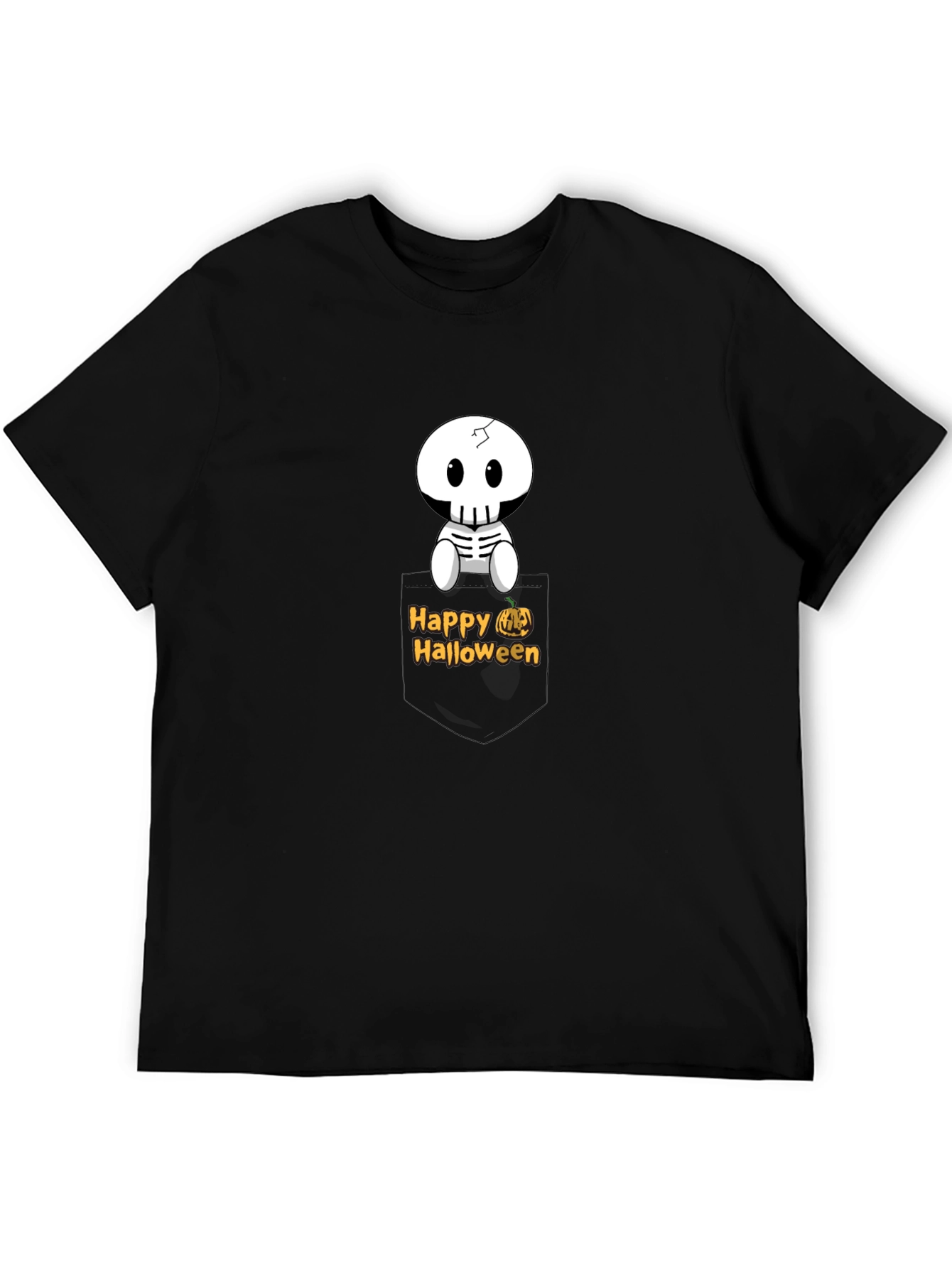 Happy Halloween Skeleton Pocket T-Shirt