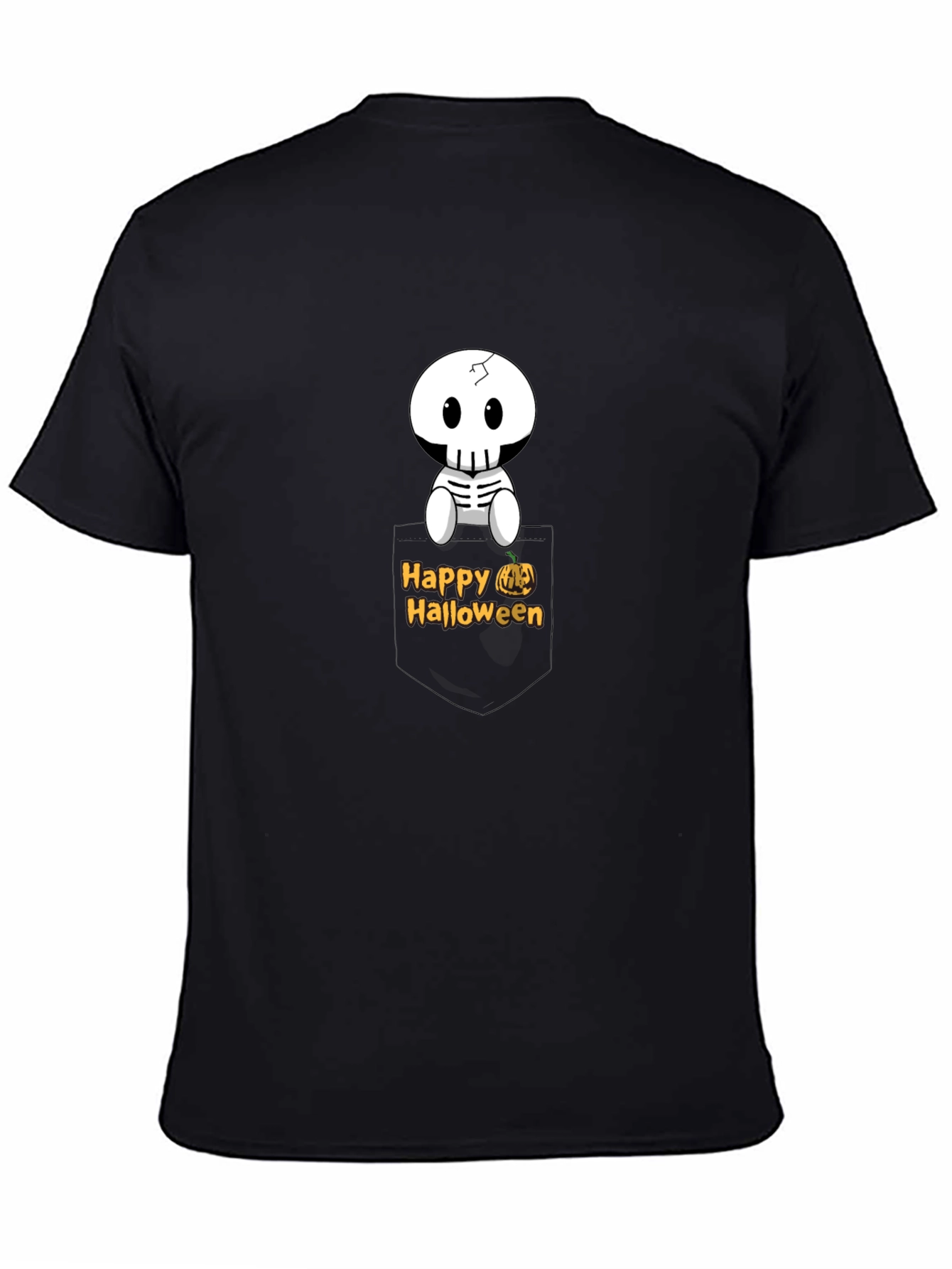 Happy Halloween Skeleton Pocket T-Shirt
