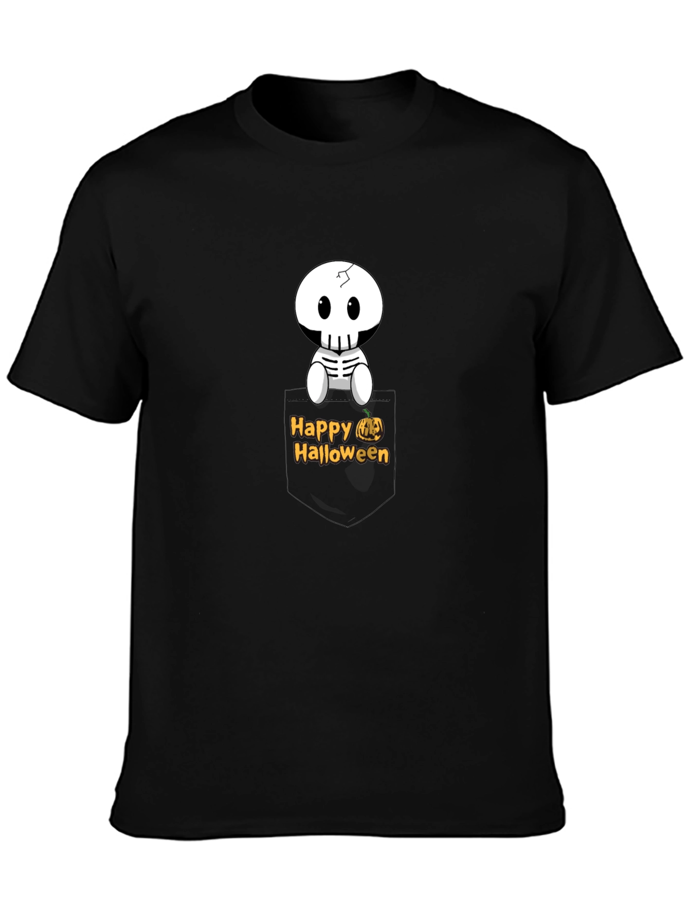 Happy Halloween Skeleton Pocket T-Shirt